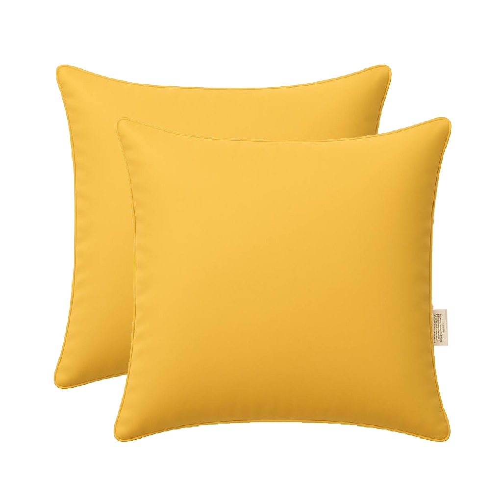 LuXeo - 2 -Pack Solid Yellow Square Throw pillow