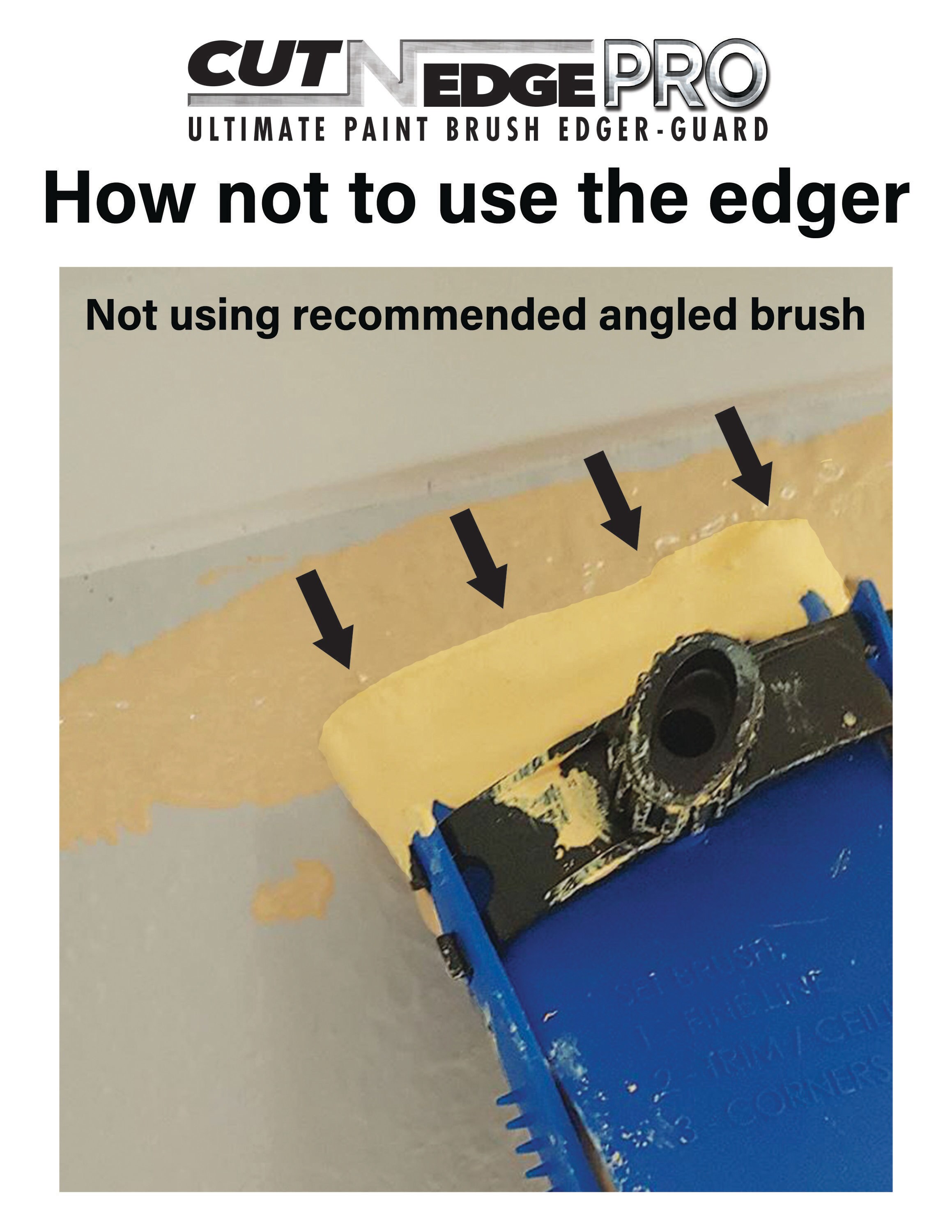 Cut-N-Edge PRO : Upgrade to Ultimate Paint Brush Edger and Guard.  Multi-Purpose 6 in 1 Tool (Blue/Orange) | Paint Edger | Trim Edger | Paint  Brush