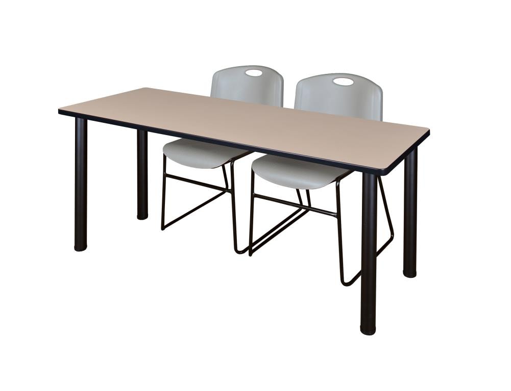 Regency MT7224BEBPBK44GY Training Off-white 4-Person Training Table (72-in W x 29-in H)