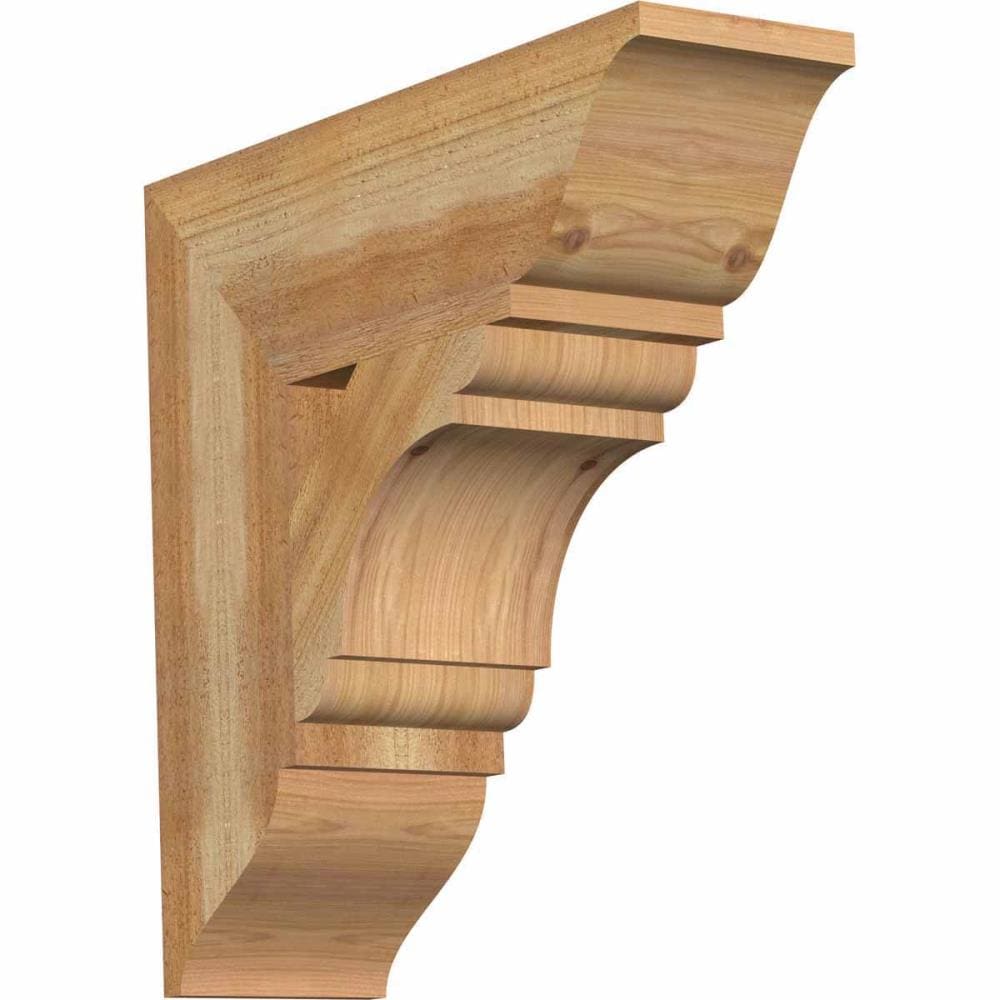 Ekena Millwork BKT06X20X20OLY01RWR Olympic traditional rough sawn 6-in x 20-in x 20-in Western red cedar Brown Wood Standard bracket