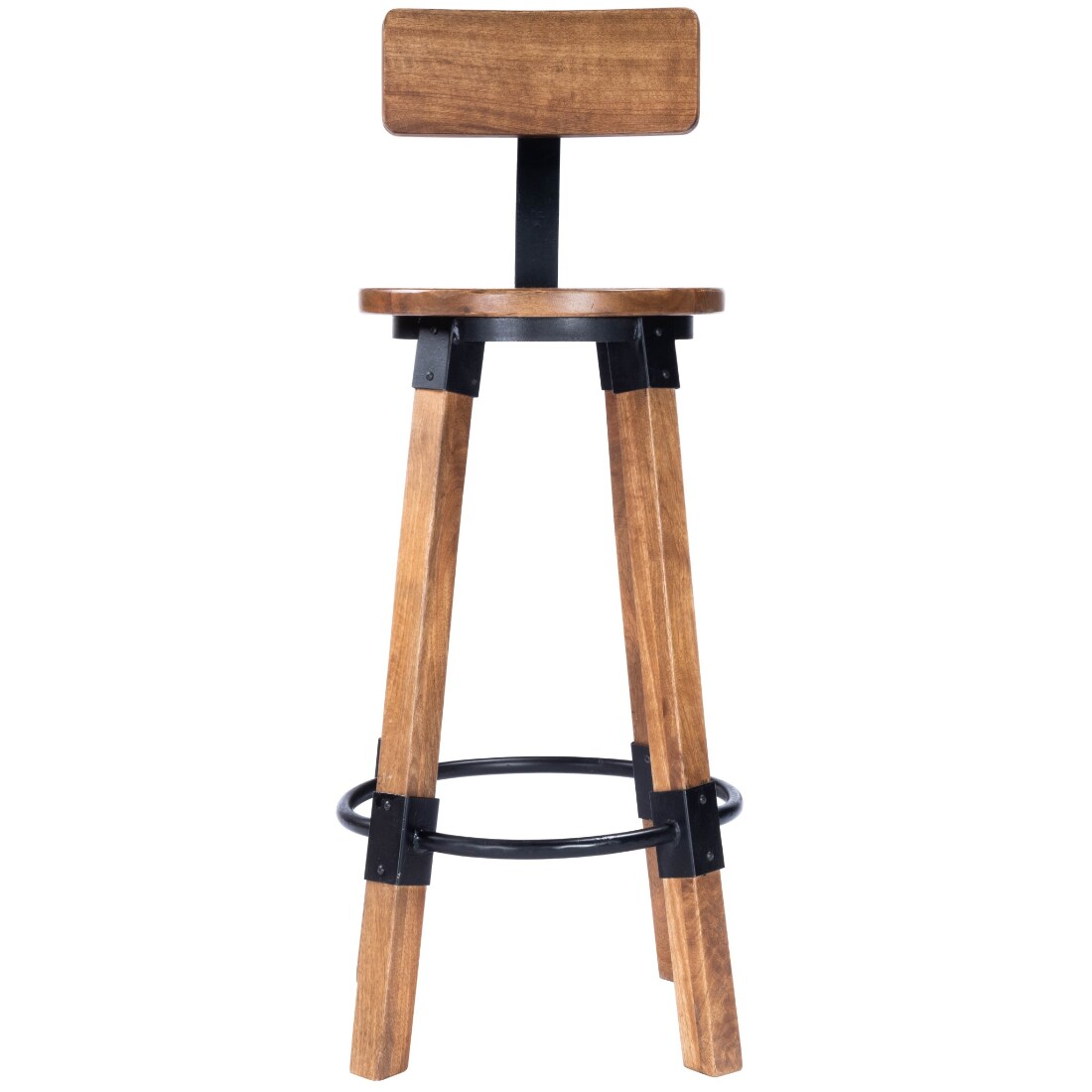 HomeRoots Natural Wood Tall Metal Backless Bar Stool at Lowes.com