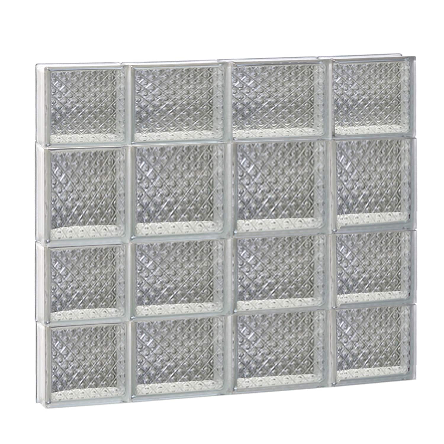 REDI2SET S2826DP Diamond Glass 27-in x 25-in Frameless Replacement Glass Block Window