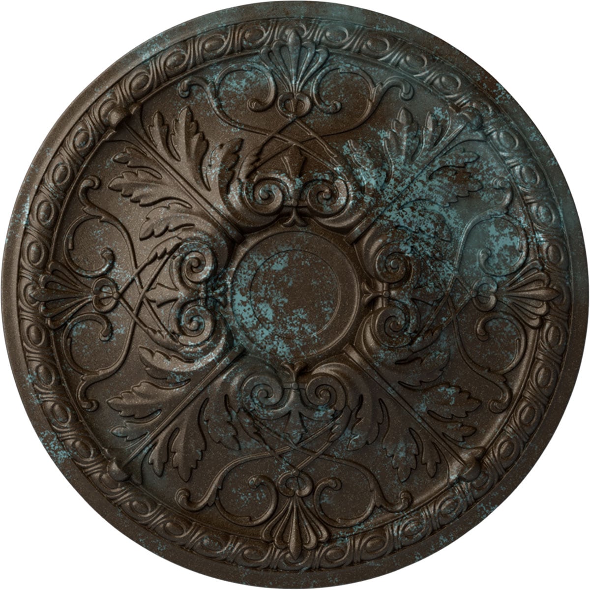 Ekena Millwork CM26TNBBS Tristan 26-in W x 26-in L Painted Bronze Blue Patina Polyurethane Whole Ceiling Medallion