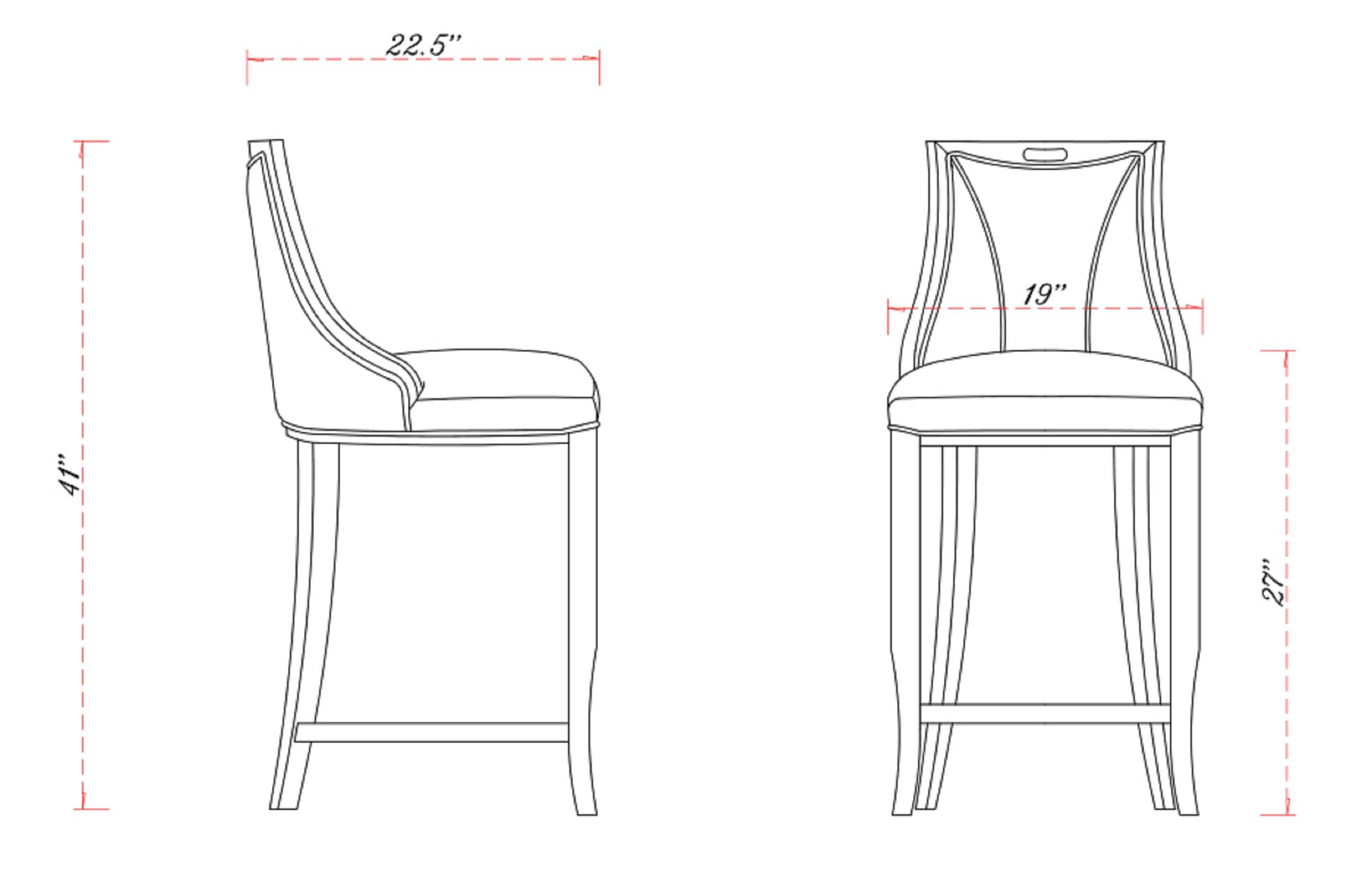 Manhattan Comfort Set of 2 Pebble Grey 27-in H Bar height Upholstered ...