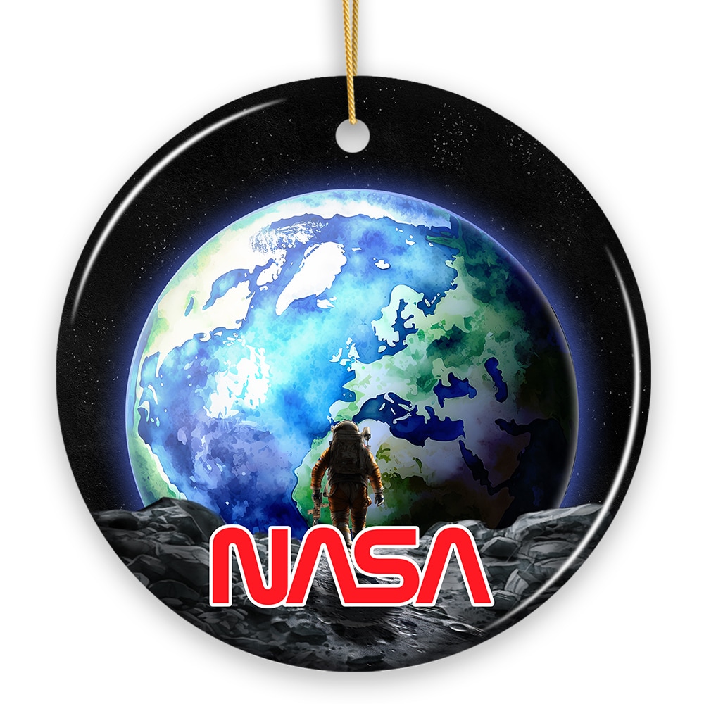 OrnamentallyYou 1740 Artistic NASA Handcrafted Christmas Ornament Astronaut in Outer Space with the Planets Version 2