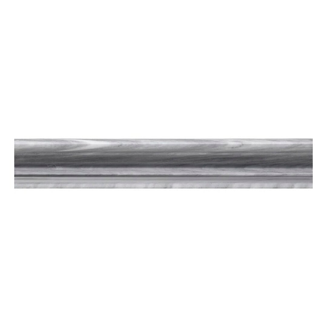 Apollo Tile APLMBA882PA Gray 2-in x 12-in Polished Marble Chair rail Tile ( 1.667-sq ft / Carton ) 10 -Pack