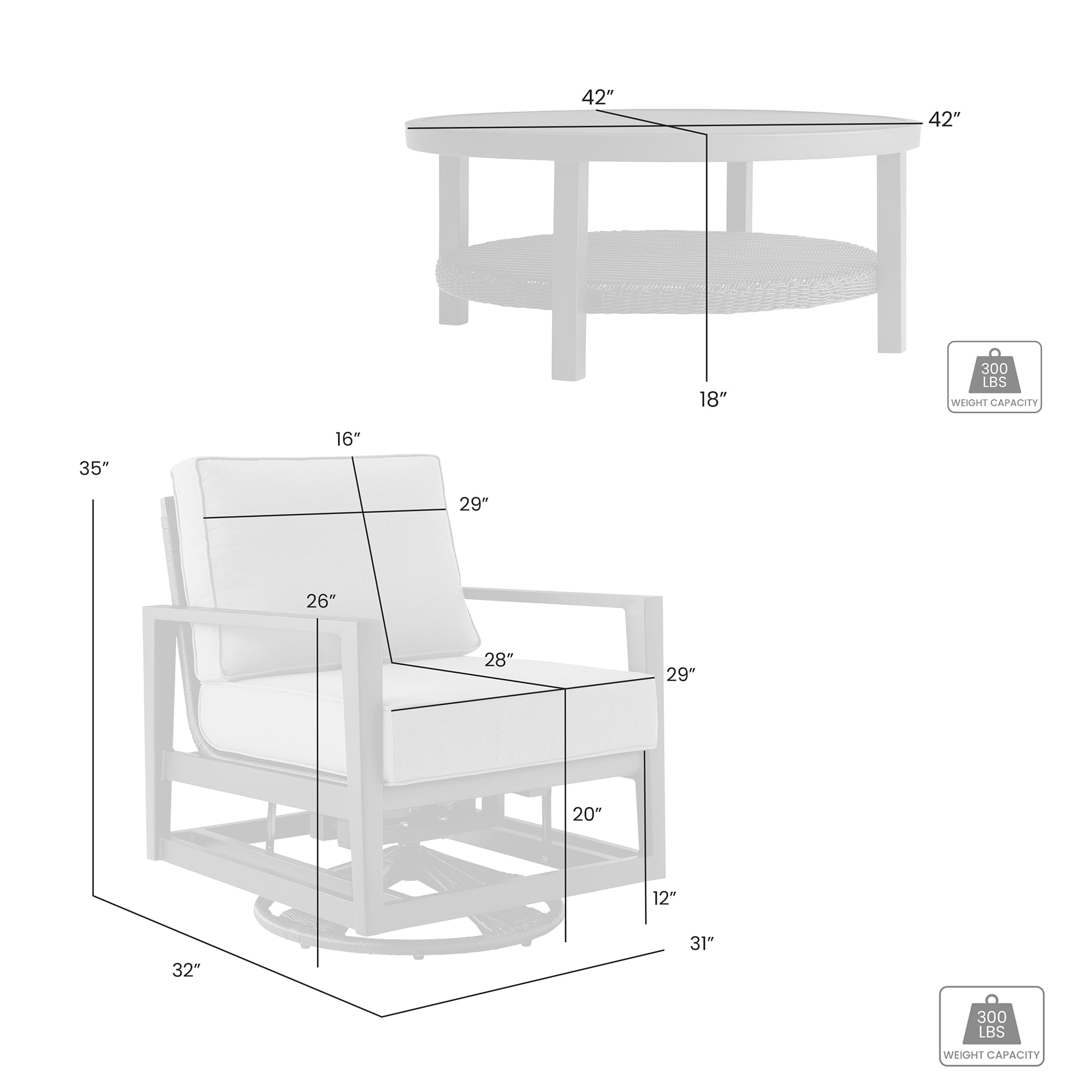 Armen Living SETODCMCHBL3 Patio-Conversation-Sets - View #2