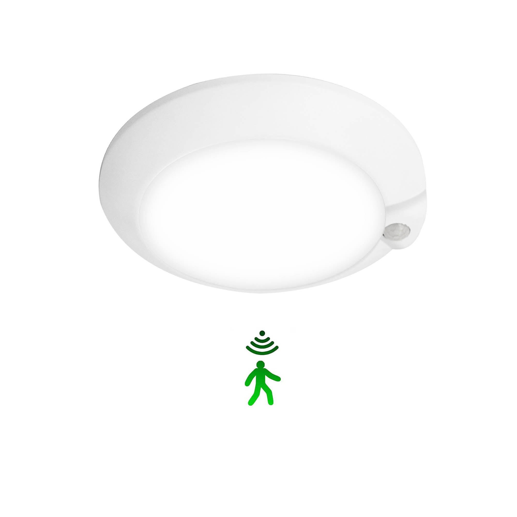 Lucere ACFMS01-608PIR-3000K Ceiling Light 1 -Light 5.8-in White Integrated LED Flush Mount Light with Motion Sensor