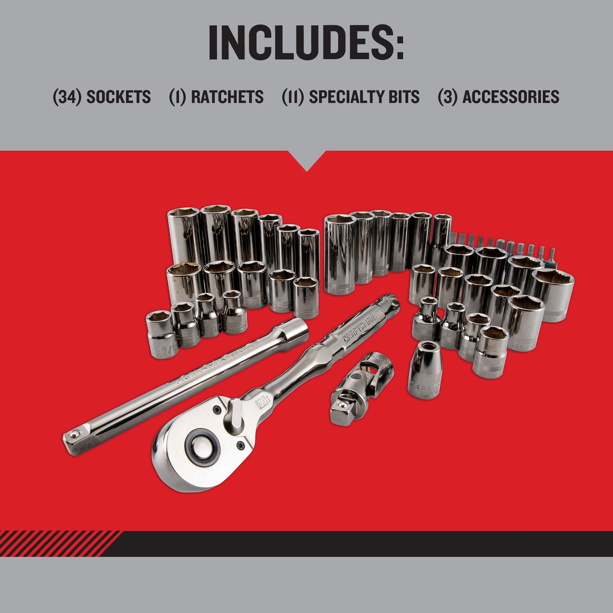 CRAFTSMAN OVERDRIVE 49-Piece Standard (SAE) and Metric Gunmetal Chrome Mechanics Tool Set with Hard Case CMMT99049L CRAFTSMAN OVERDRIVE 49-Piece Standard (SAE) and Metric Gunmetal Chrome Mechanics Tool Set with Hard Case CMMT99049L Sansujyuku sansujyuku.com