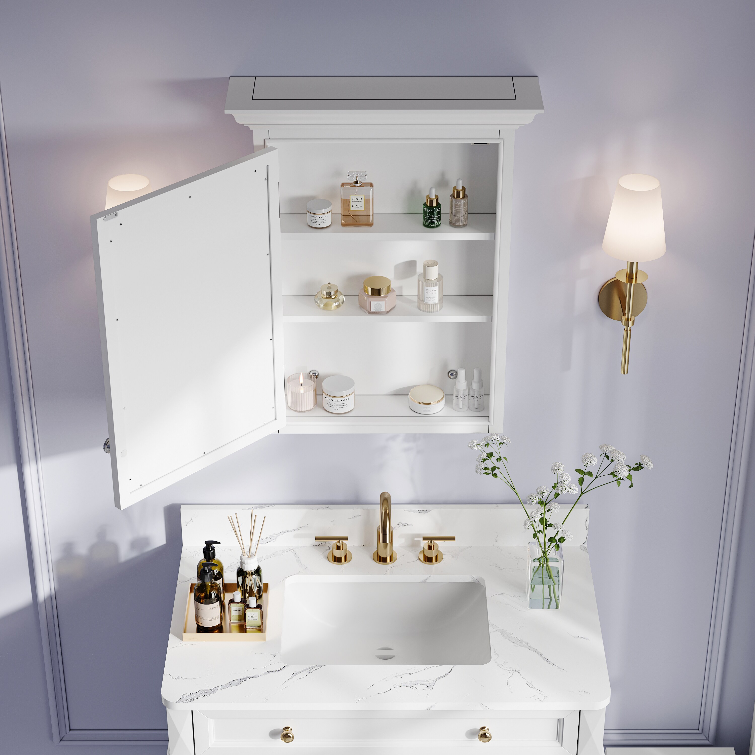WELLFOR EX2BMFL-24-32 Bathroom-Medicine-Cabinets - View #12