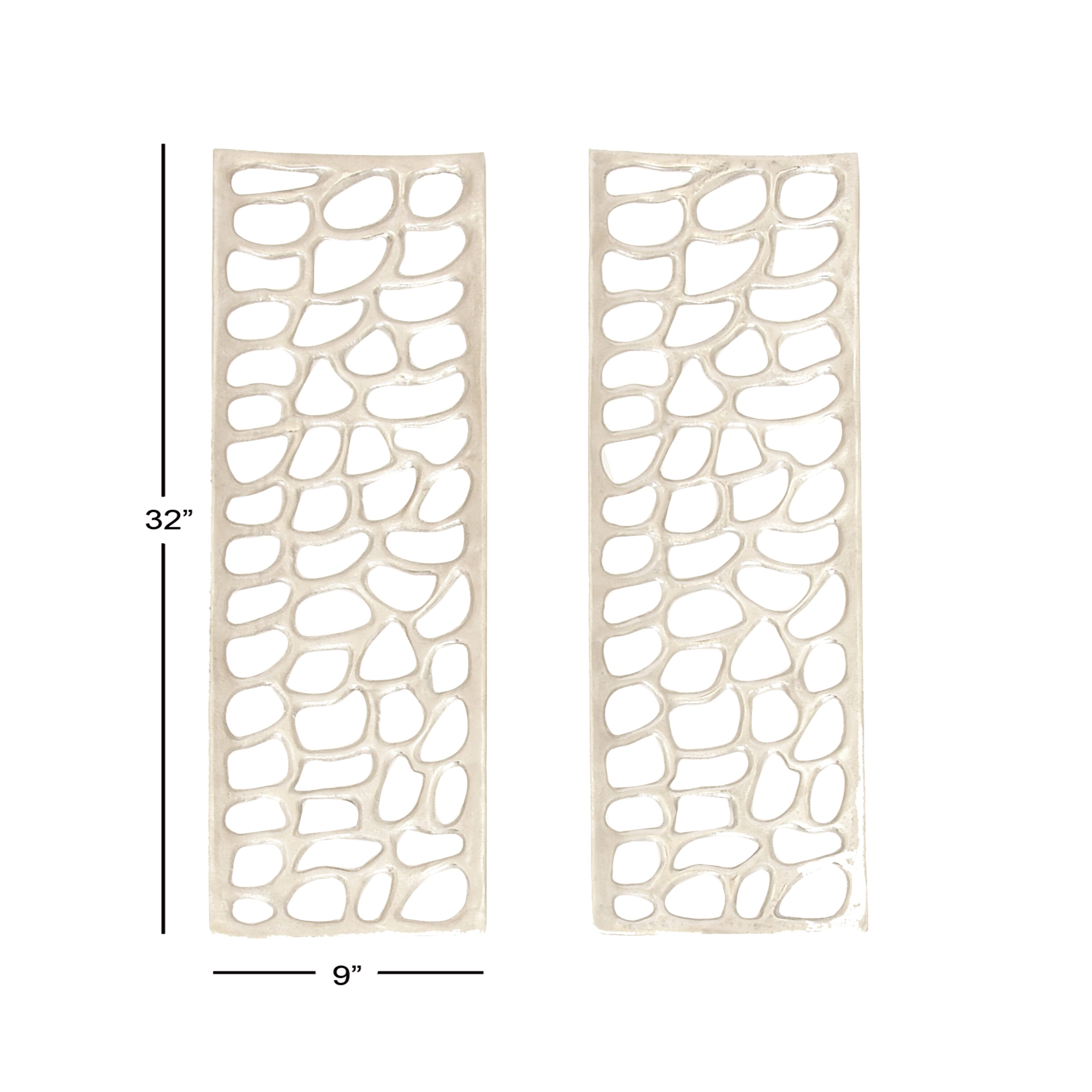 Silver Aluminum Abstract Cutout Wall Sculpture Set