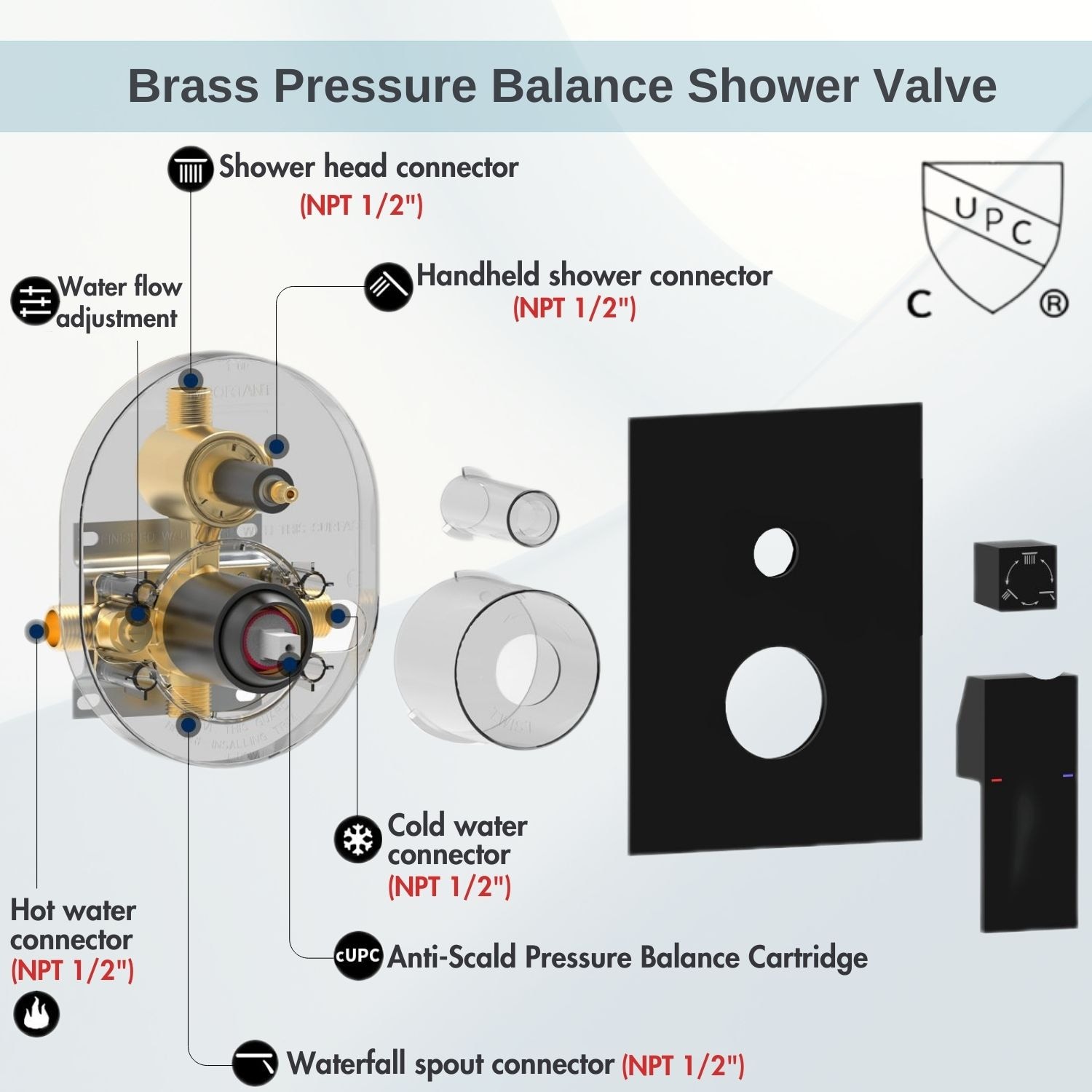 waterpar WPLO-SH77 Showerhead-Bar-Panels - View #9