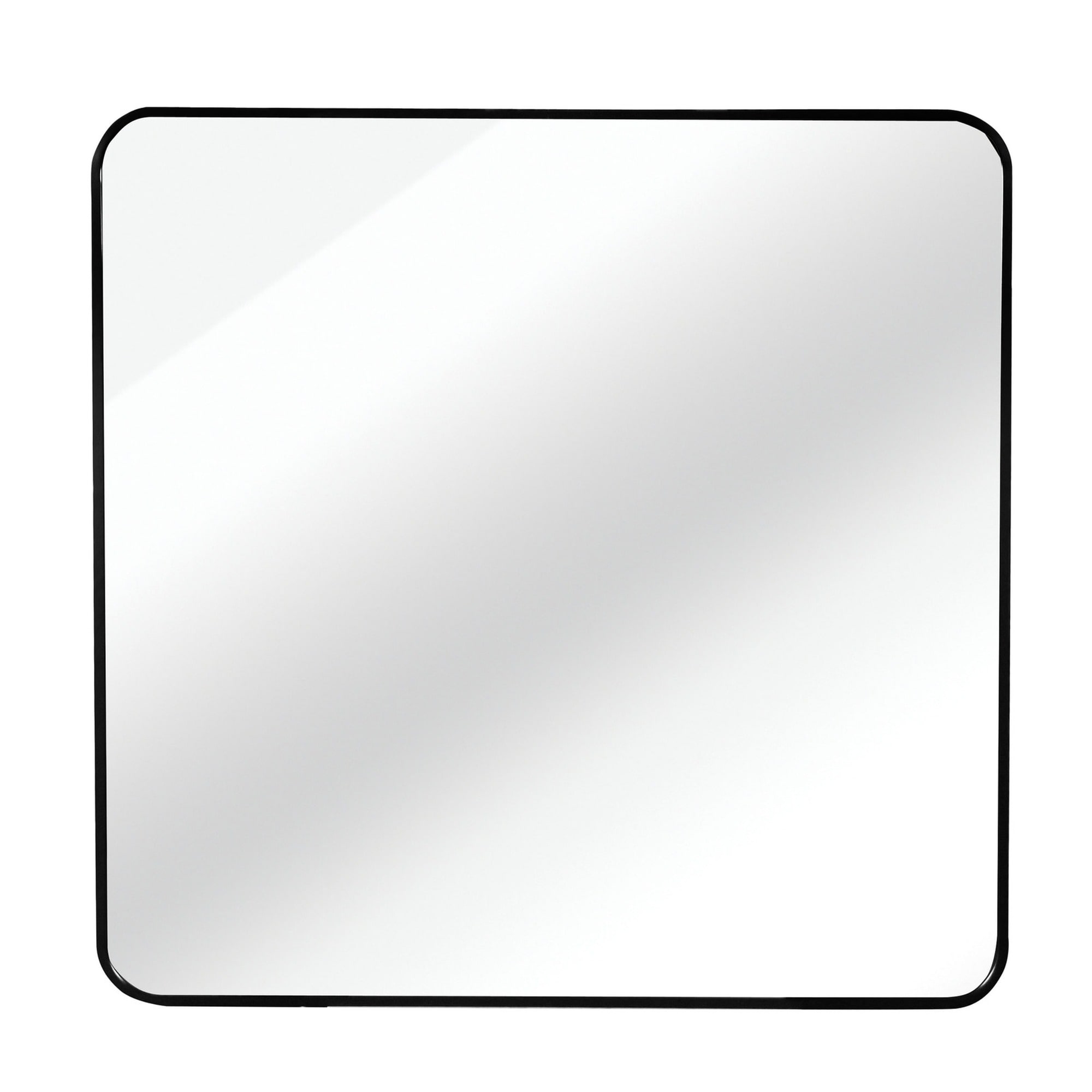 LIVACA 36 inch x 36 inch Black Metal Framed Square Bathroom Mirror with Anti-Rust Aluminum Alloy Frame