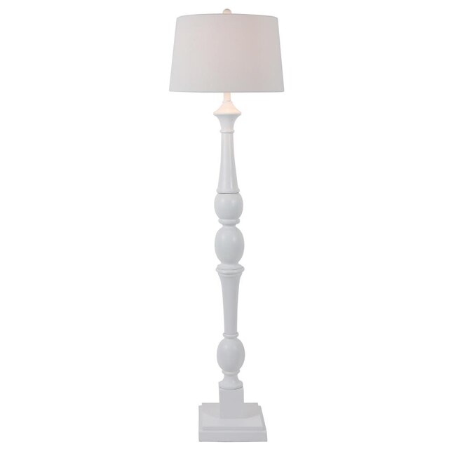 Decor Therapy 61 25 In Satin White Shaded Floor Lamp The Lamps Department At Com Satin White Shaded Floor Lamp, Threshold Floor Lamp Replacement Glass