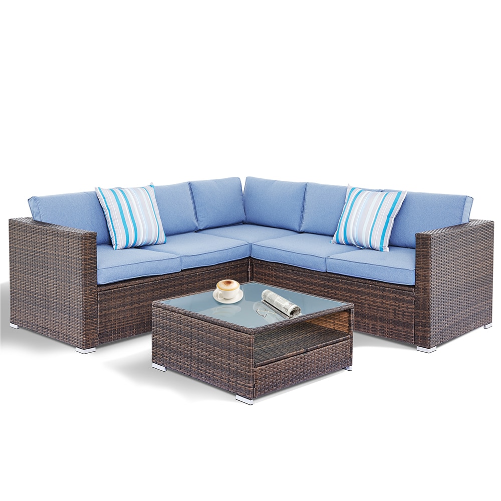 4 piece rattan sectional