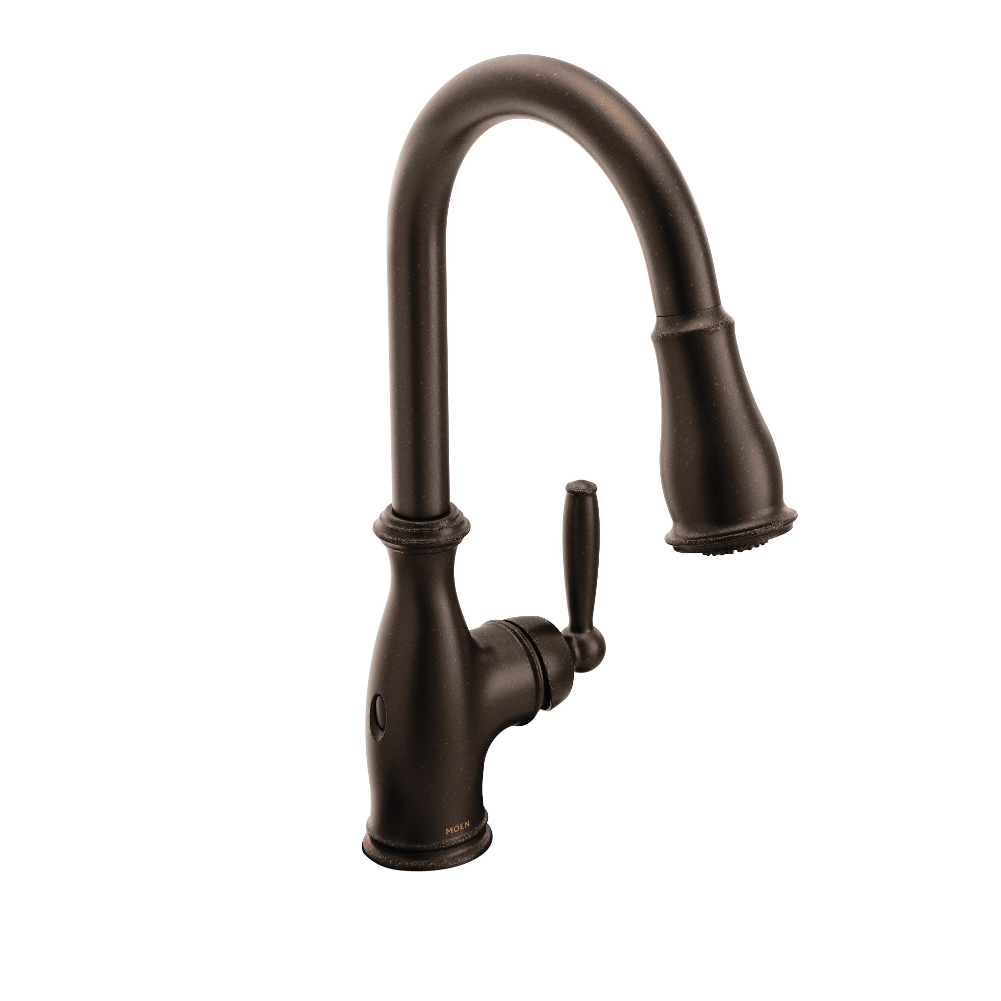 Moen Brantford Oil Rubbed Bronze Single Handle Deck-mount Touchless Pull-down Kitchen Faucet with Sprayer (Includes Deck Plate)