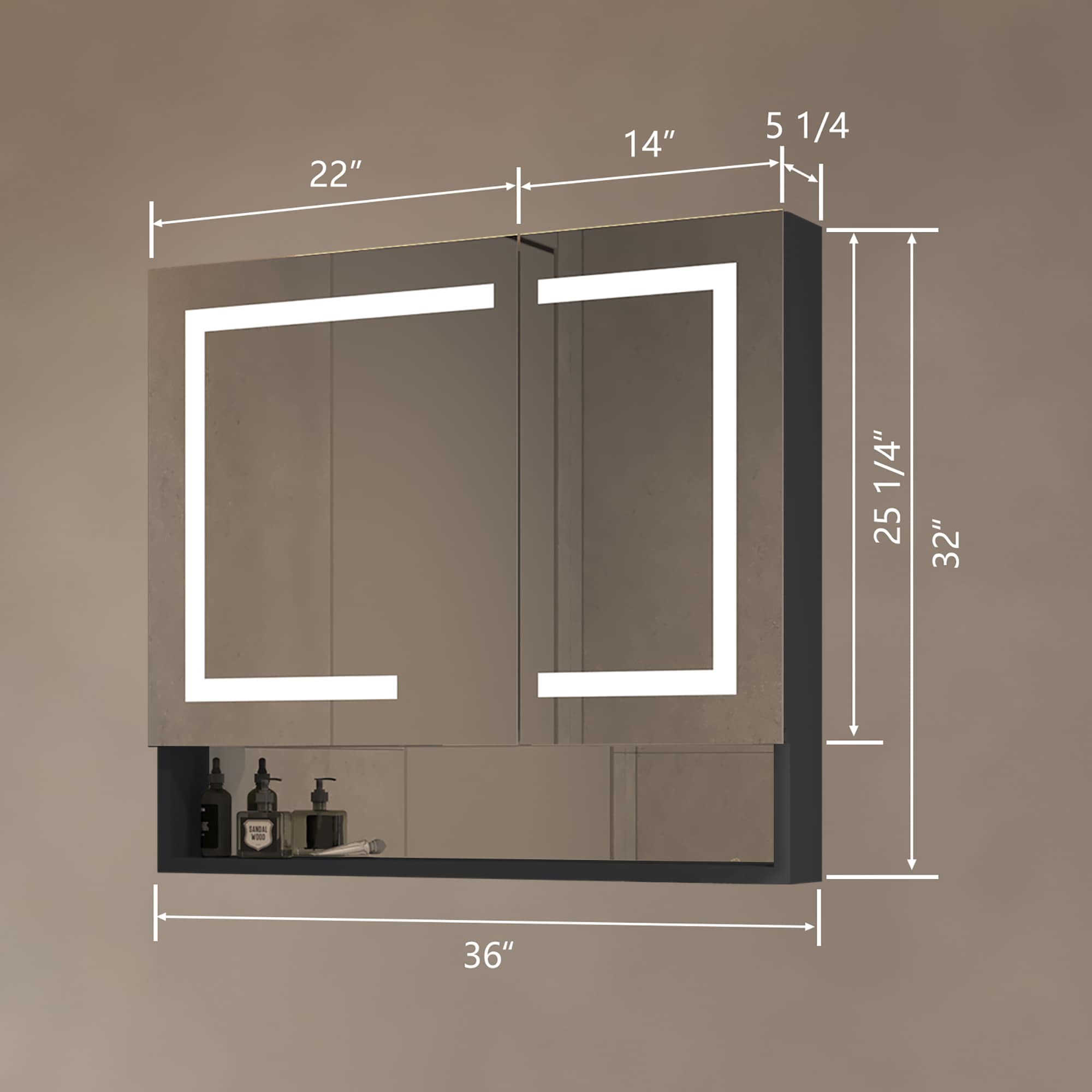Forclover JSEX3632VFB Bathroom-Medicine-Cabinets - View #8