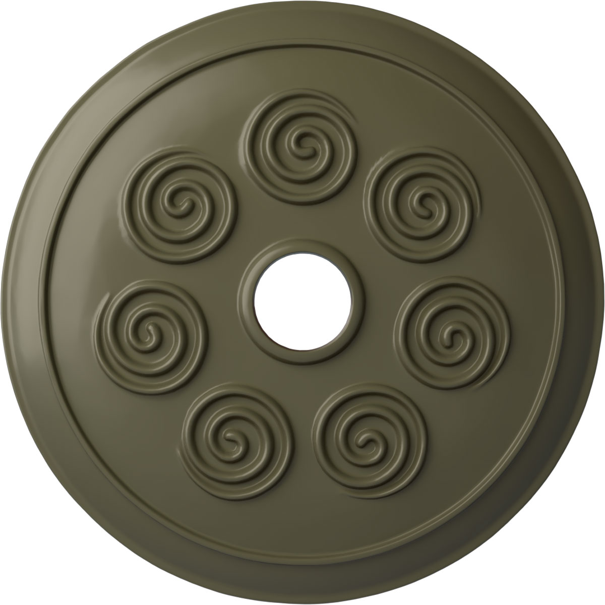 Ekena Millwork CM25SPPTF Spiral 25.25-in W x 25.25-in L Painted Turtle Polyurethane Whole Ceiling Medallion