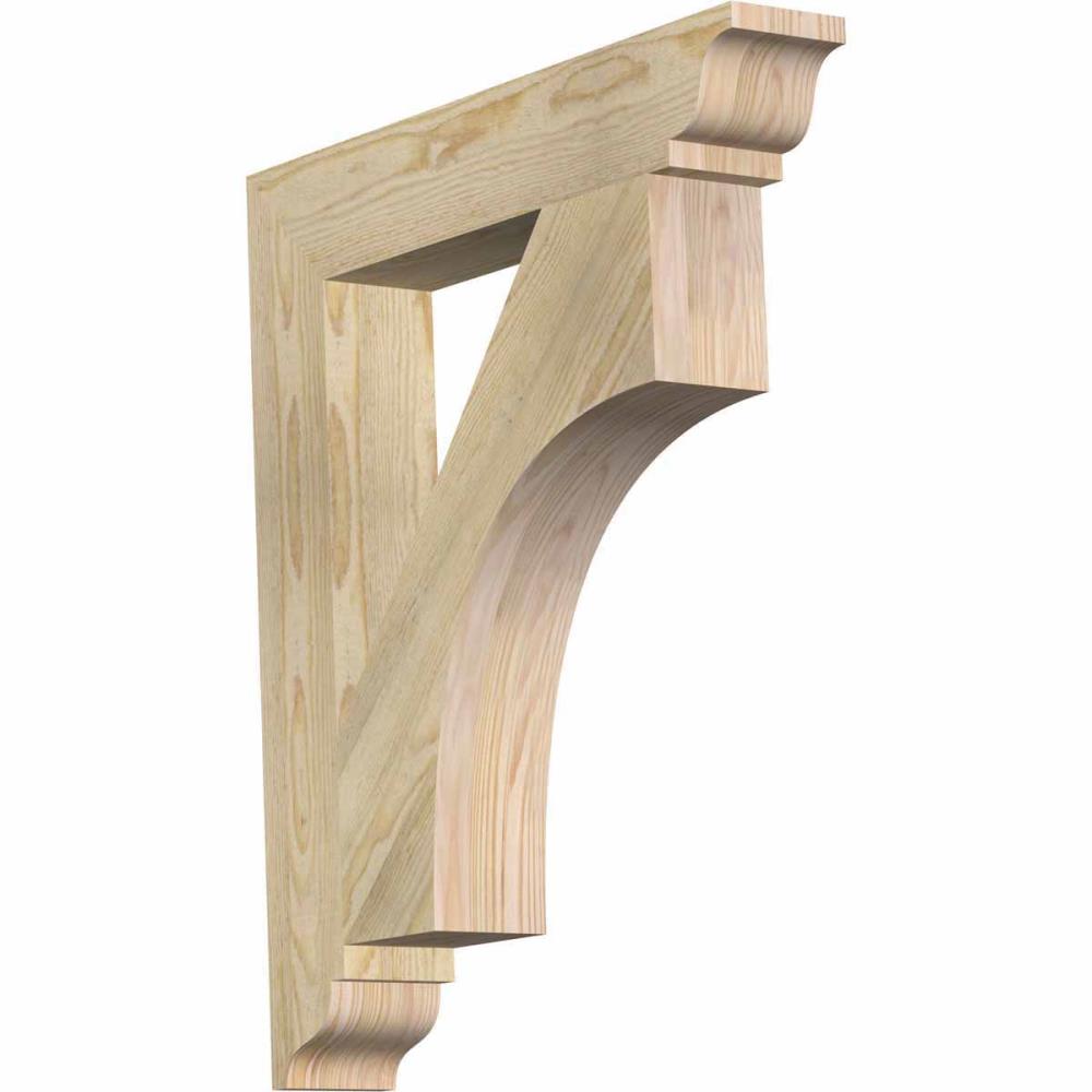 Ekena Millwork BKT04X24X28WTL01RDF Westlake traditional rough sawn 4-in x 24-in x 28-in Douglas fir Brown Wood Standard bracket