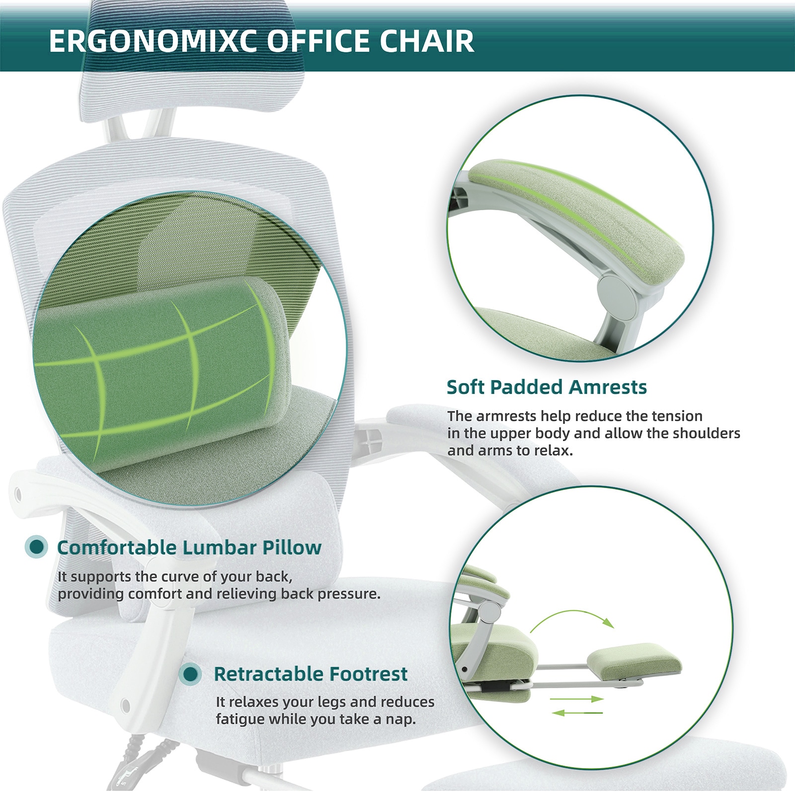 Black Mesh High Back Ergonomic Office Chair with Adjustable Features