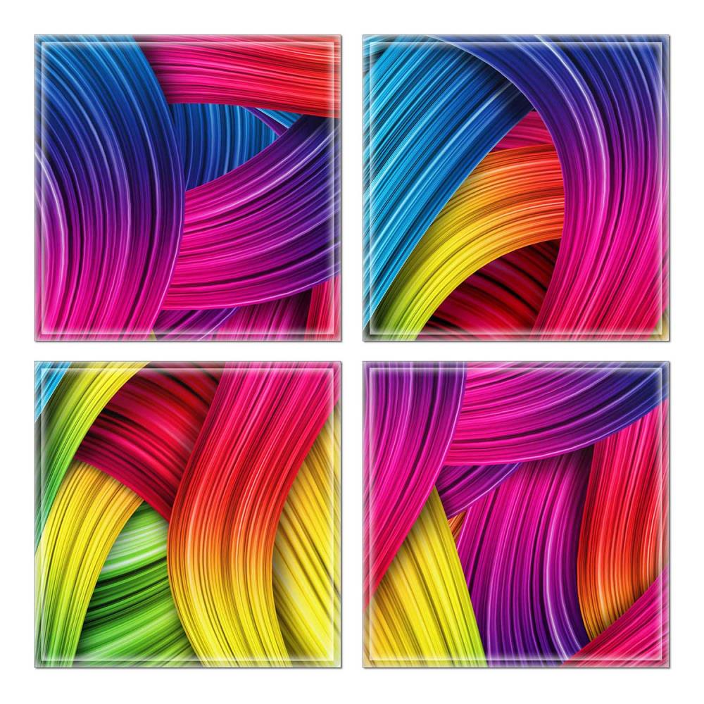 Instant Mosaic 3440103 Upscale Designs 32-Pack Multicolor 6-in x 6-in Glossy Glass Random Wall Tile