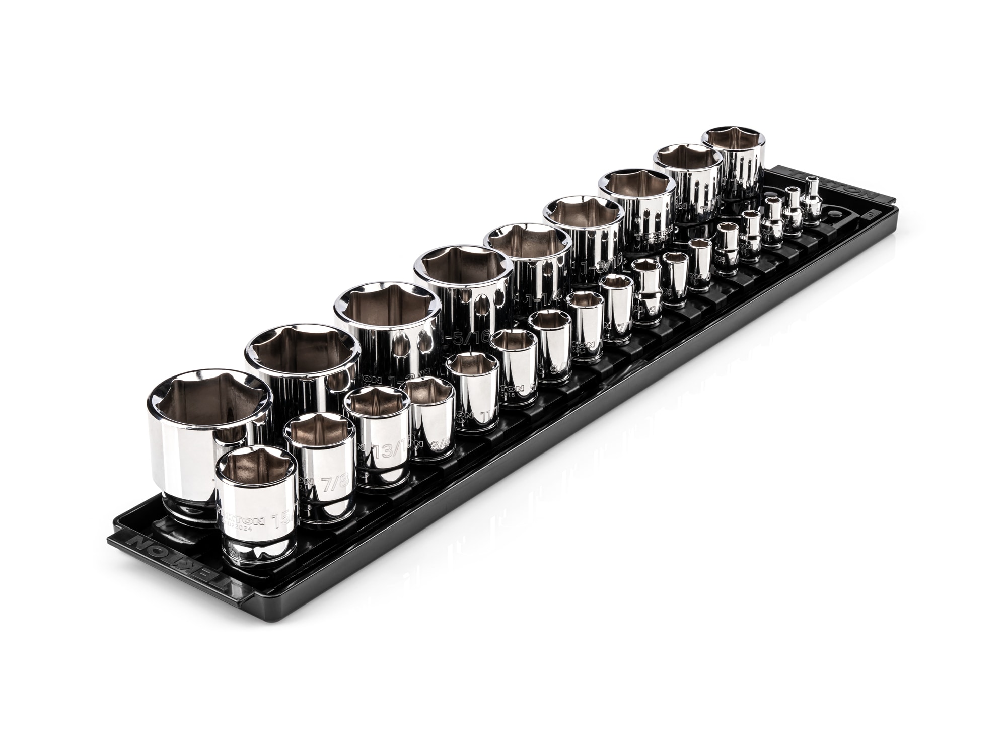 TEKTON SHD99204 1/4-in to 1/2-in Drive Standard (SAE) Shallow Socket Set 26 -Pieces