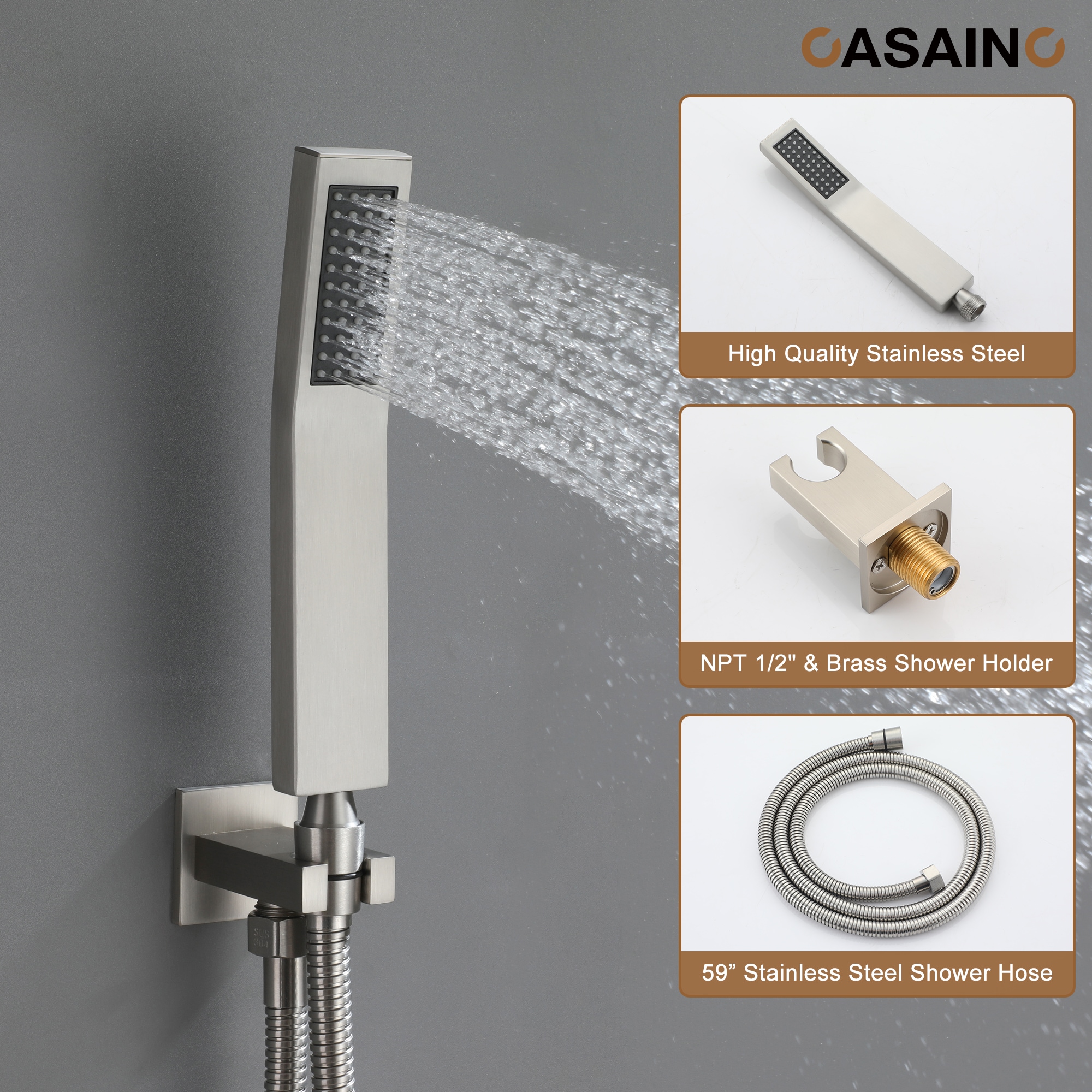 CASAINC CS6228-12BN Showerhead-Bar-Panels - View #7