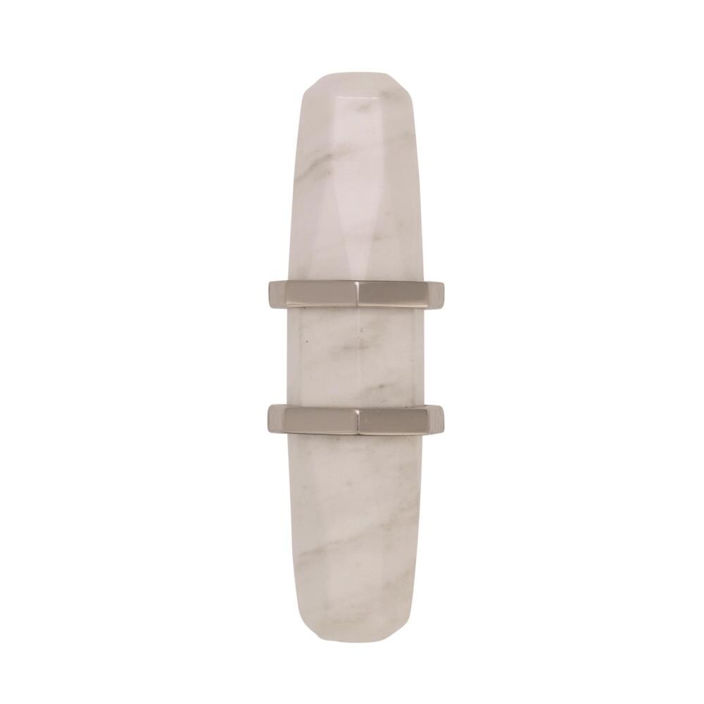 Amerock BP36647MWPN Carrione 2-1/2-in Marble White and Polished Nickel Bar Contemporary Cabinet Knob
