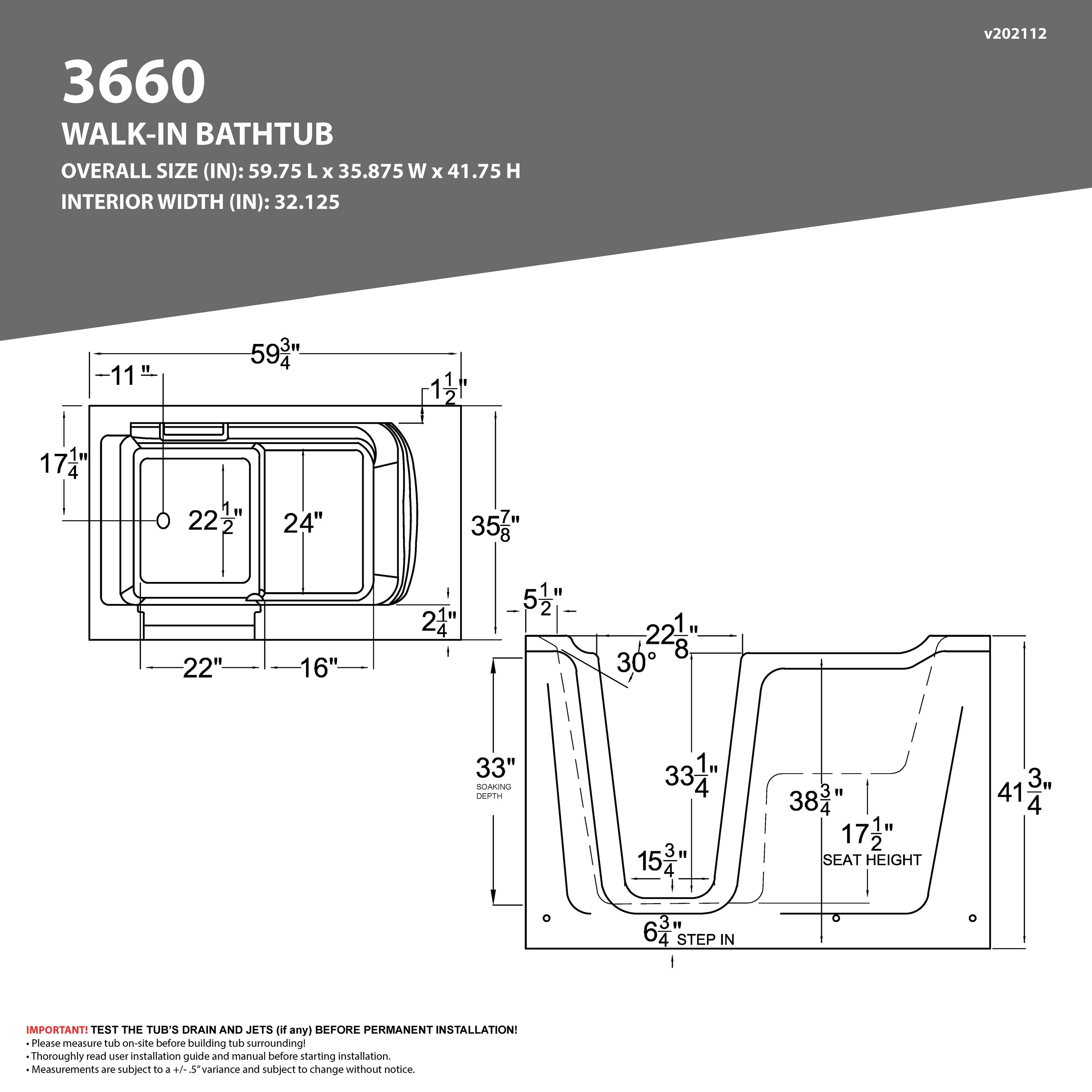 Endurance LS3660RWD bathtubs - View #5