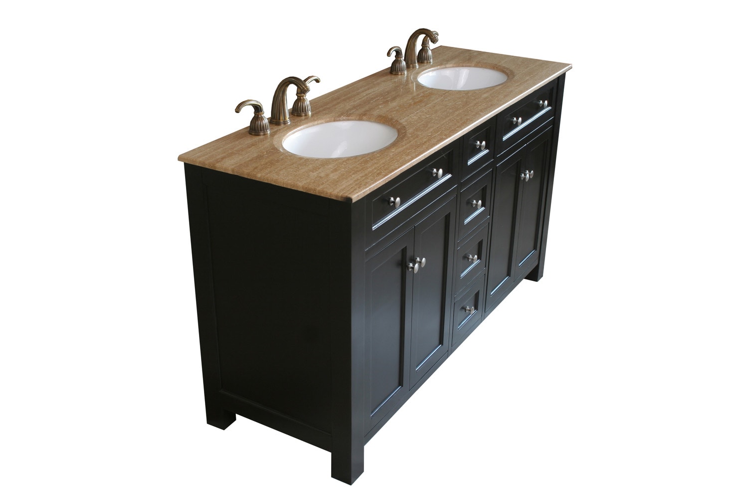 Bellaterra Home 62-in Ebony Undermount Double Sink Bathroom Vanity with ...