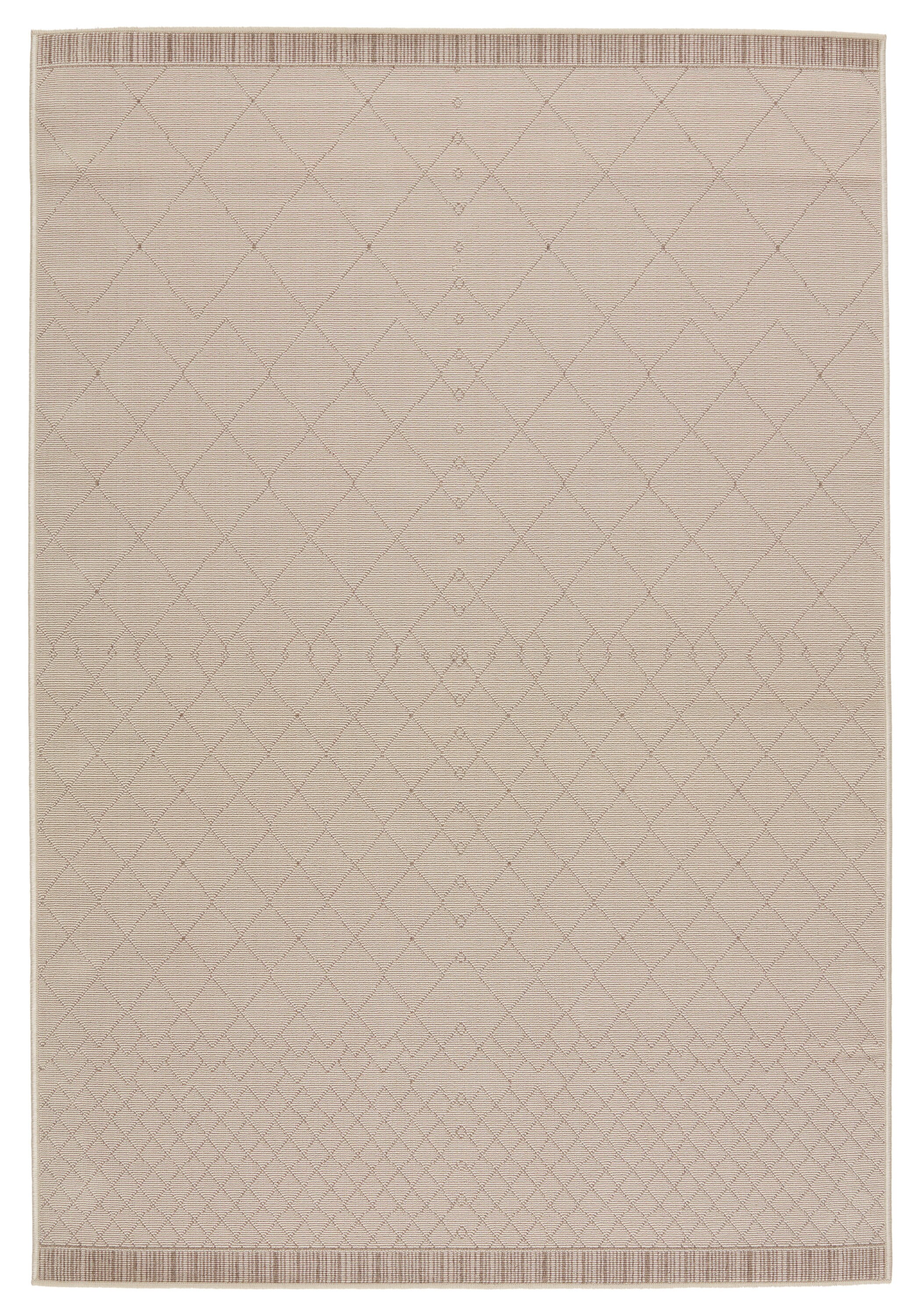 Mahaba Beige and Dark Taupe Trellis 8' x 10' Synthetic Rug