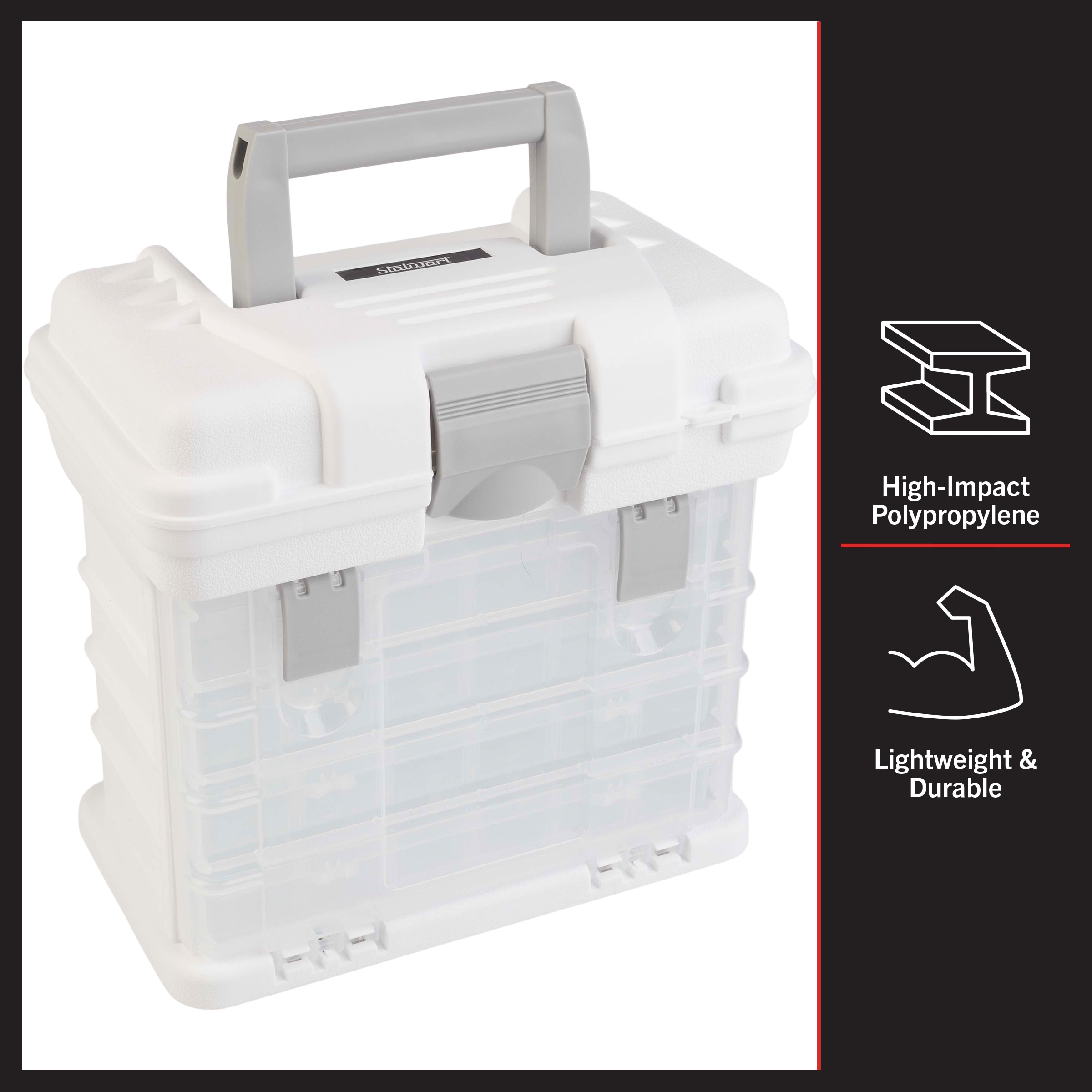 Stalwart 7 in. W - Gray Plastic Small Parts Organizer with 4