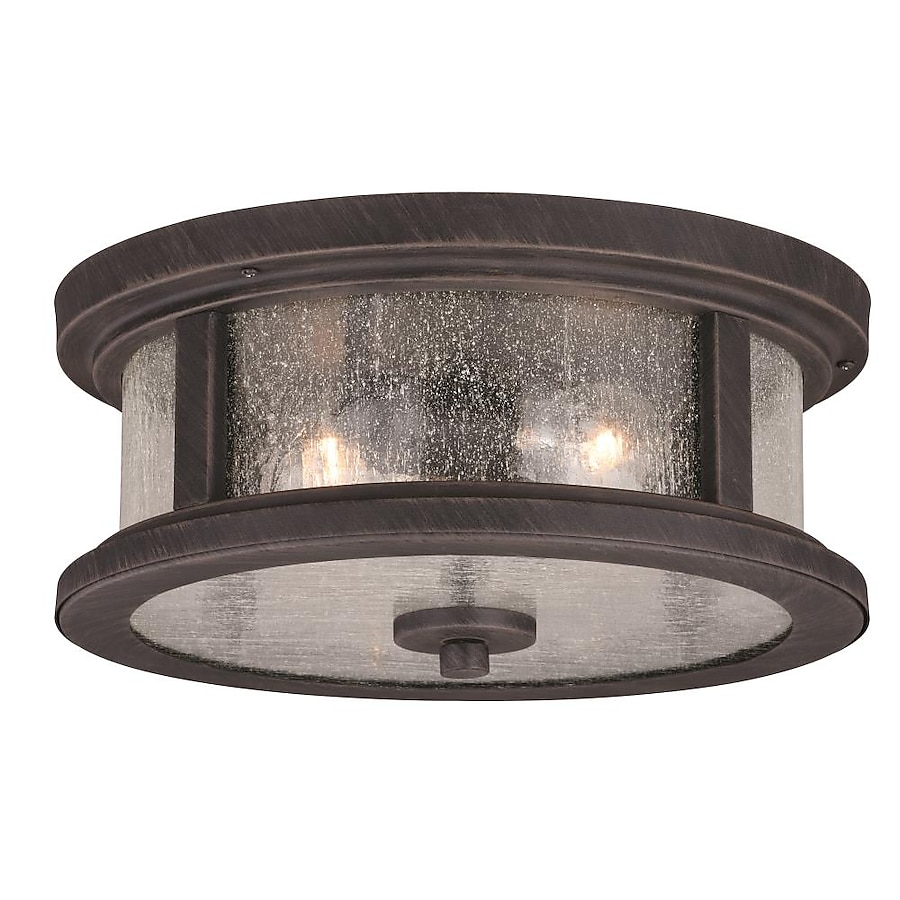 Cascadia Cumberland 13-in W Rust Iron Outdoor Flush Mount Light Cascadia Cumberland 13-in W Rust Iron Outdoor Flush Mount Light
