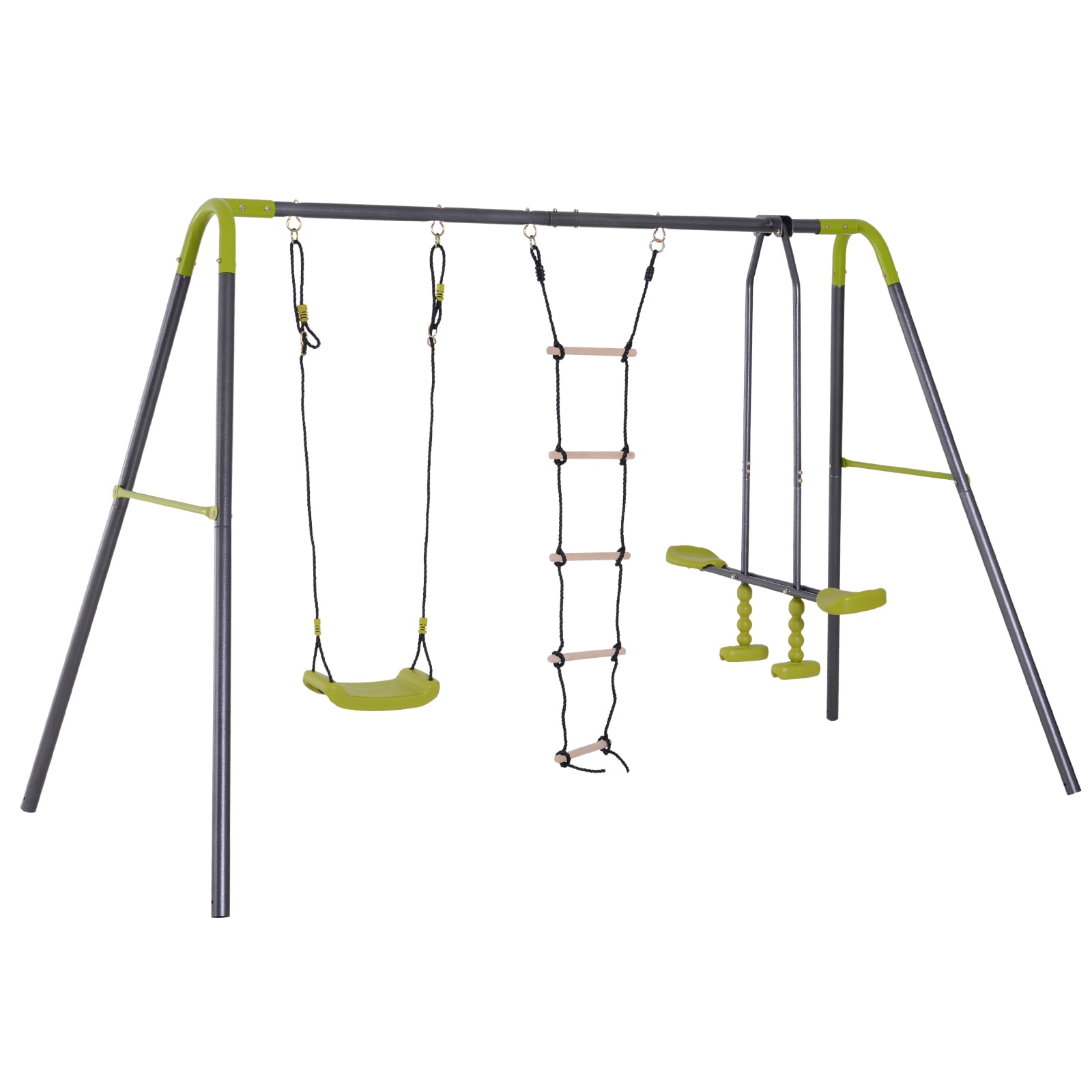 Kahomvis AOS-QPH2-64 3 in 1 Kids Metal Swing Set Commercial/Residential Metal Swing set with 1 Swing