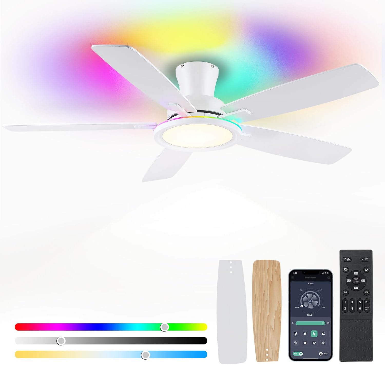 Gleam Flare GF-0428-52WHRGB Ceiling-Fans - View #4