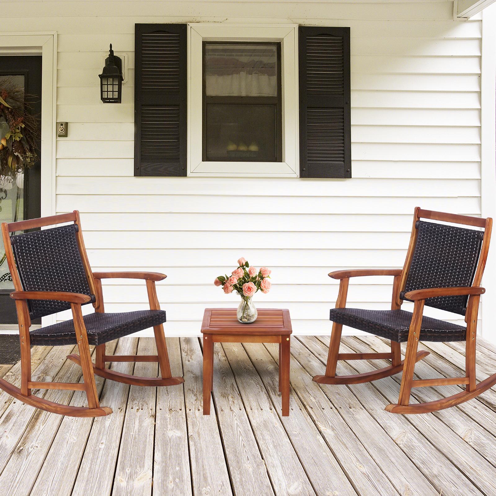 BABOOM BOM-HW70454-CO 3 -Piece Rattan Patio Conversation Set