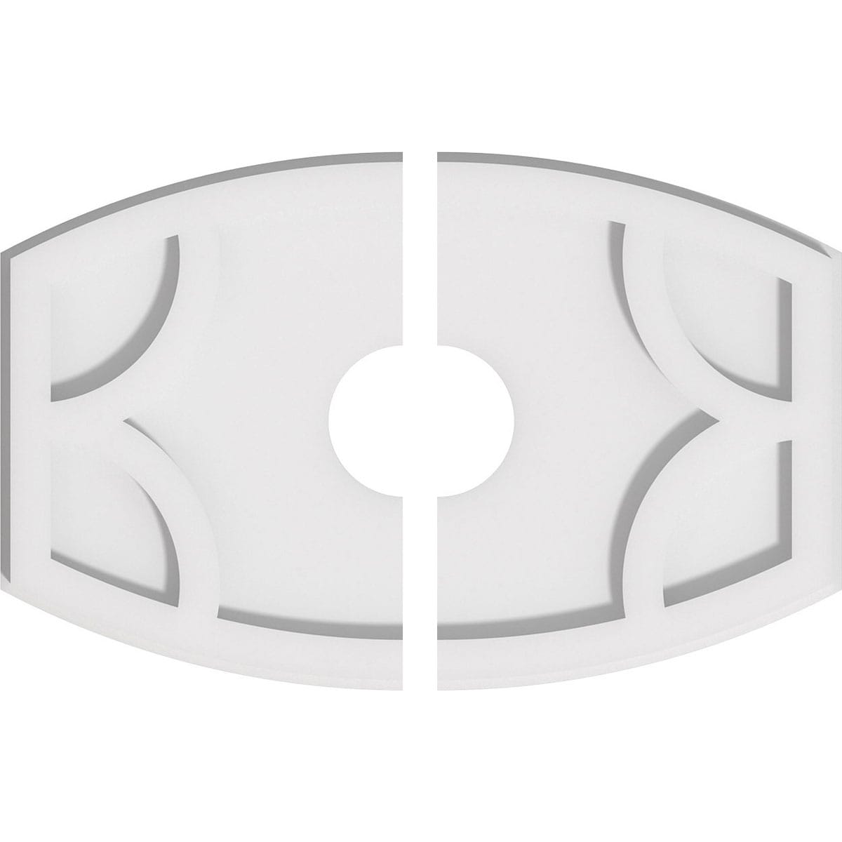 Ekena Millwork CMP16X10KY2-03000 Kailey 16-in W x 10.325-in L Contemporary White PVC Split Ceiling Medallion