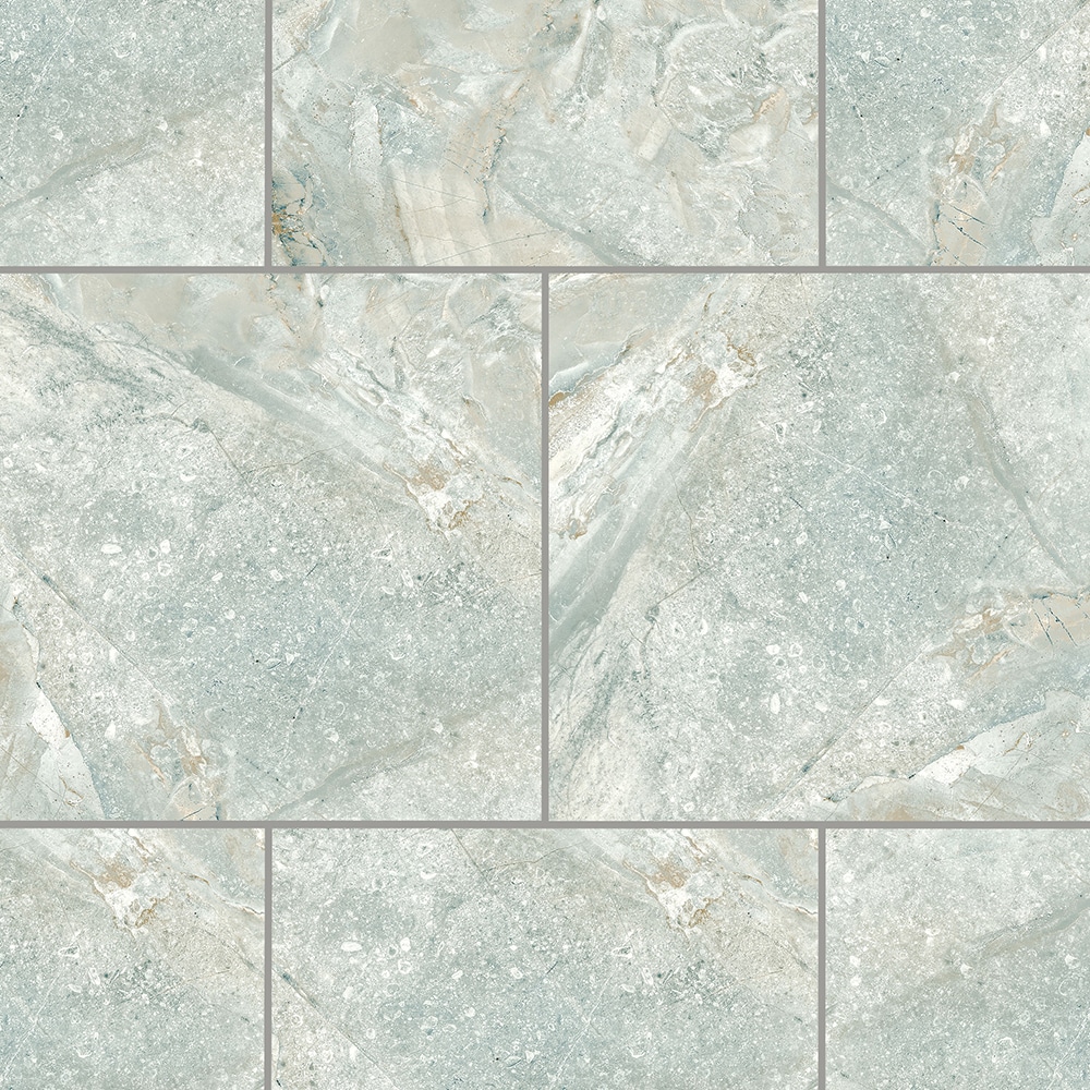 Origin 21 Aqua Stone 24-in x 24-in Polished Porcelain Marble Look Floor ...