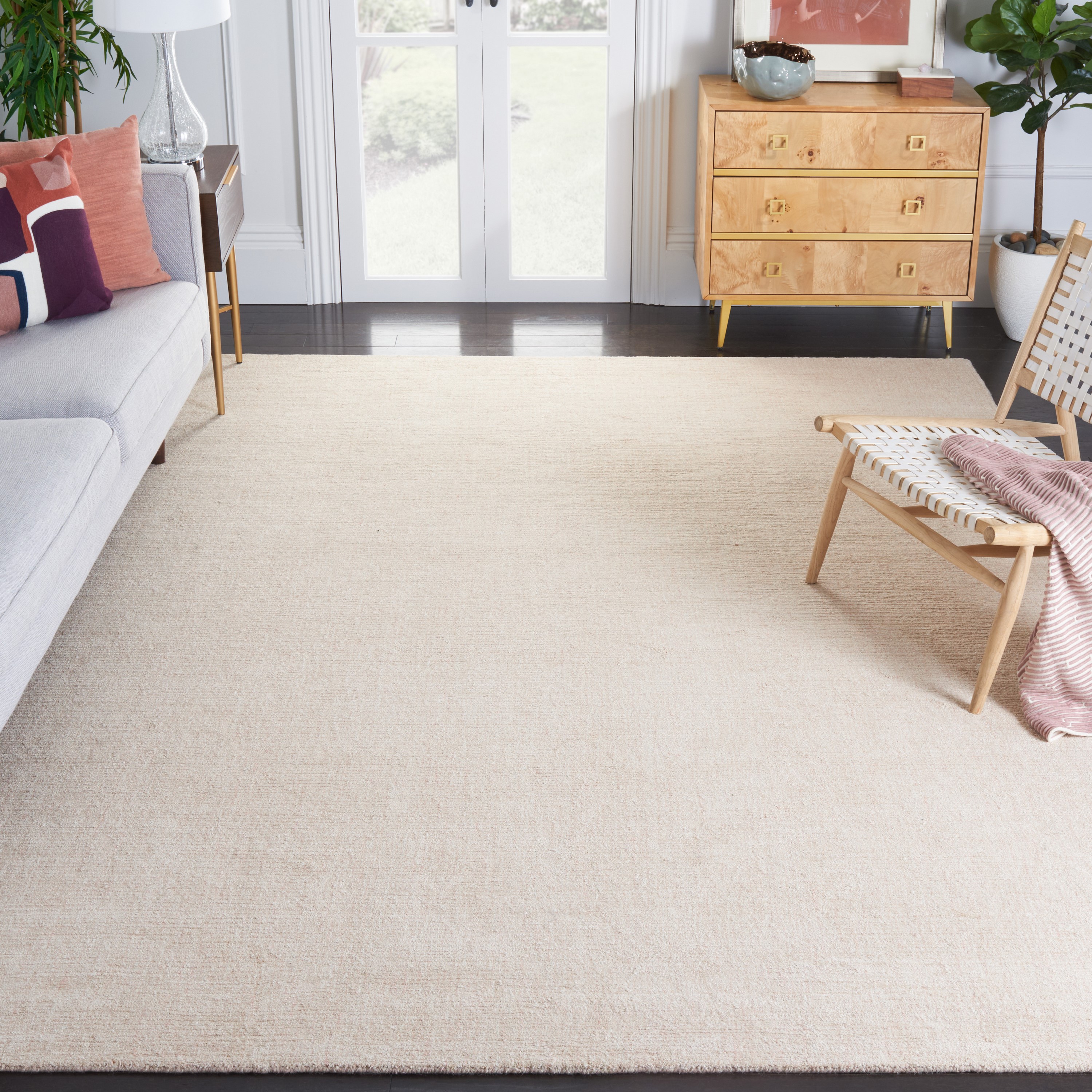 Safavieh NFB801U-8 Natural Fiber Itzer 8 x 10 (ft) Loomed Jute Light Pink Rectangular Indoor Solid French Country Area rug