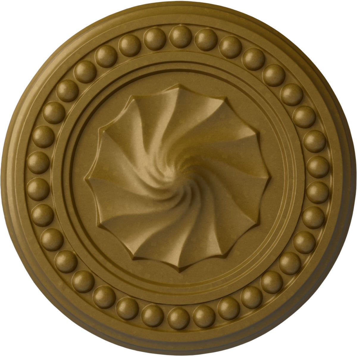 Ekena Millwork CM15FOGLS Foster Shell 15.75-in W x 15.75-in L Painted Gold Polyurethane Whole Ceiling Medallion