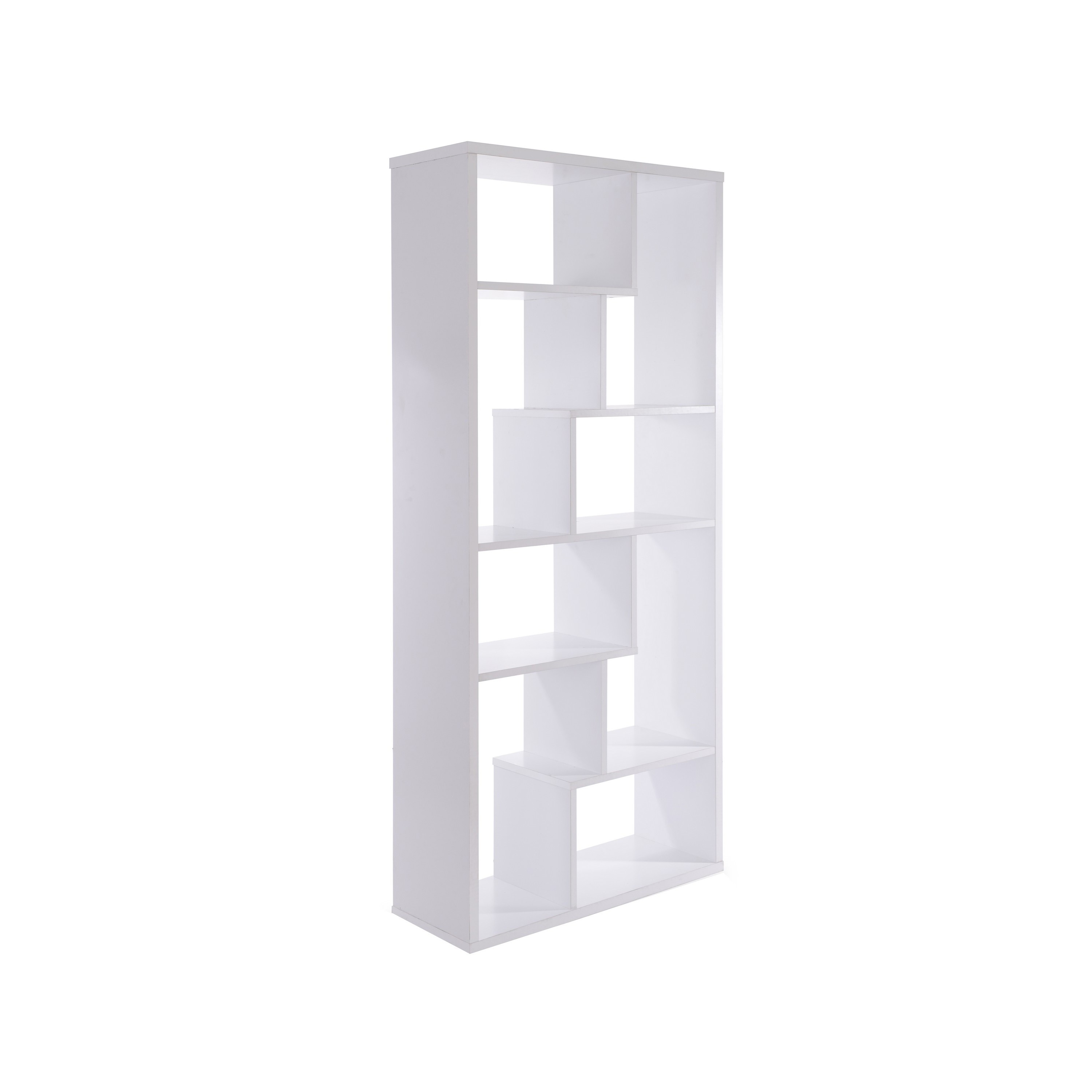 Benzara BM163555 White Wood 4-Shelf Bookcase (12-in W x 71-in H x 32-in D)