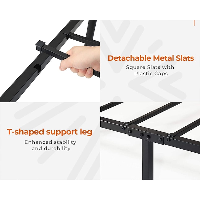 Gzmr Queen Size Black Metal Bed Frame, How To Fix A Metal Bed Frame