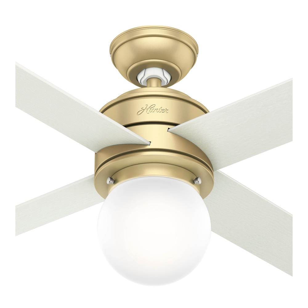 Hepburn 44" Modern Brass Low Profile Ceiling Fan with LED Chandelier