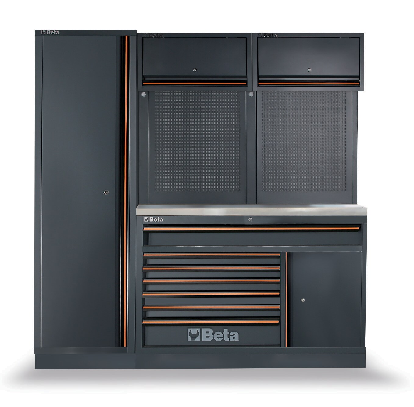 Beta 045000033 77.17-in W x 78.74-in H x 19.49-in D 5 -Cabinets Steel Gray Garage Storage System