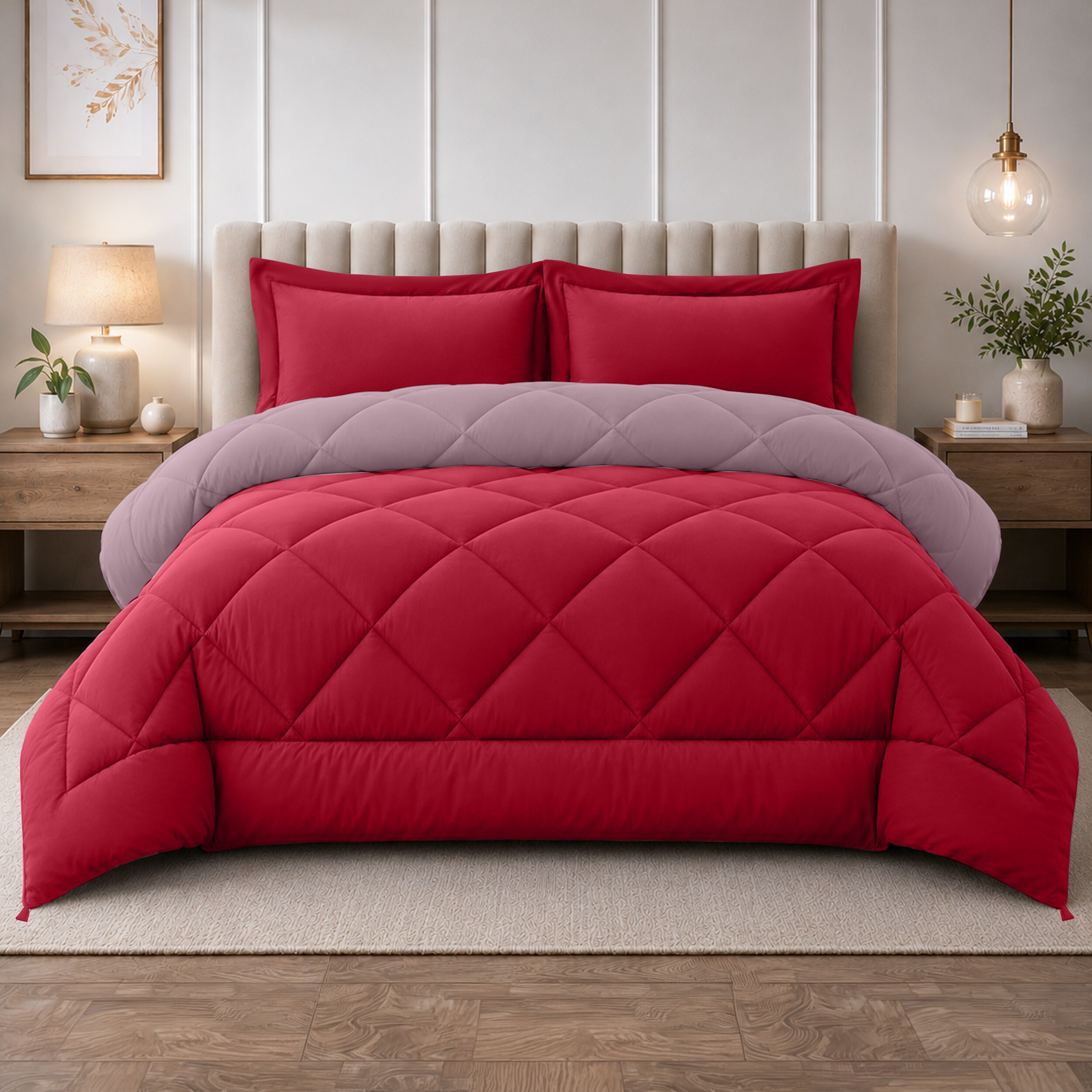 Lux Decor Collection CMF 3PC Q SD BRY PN Comforters-And-Bedspreads - View #8