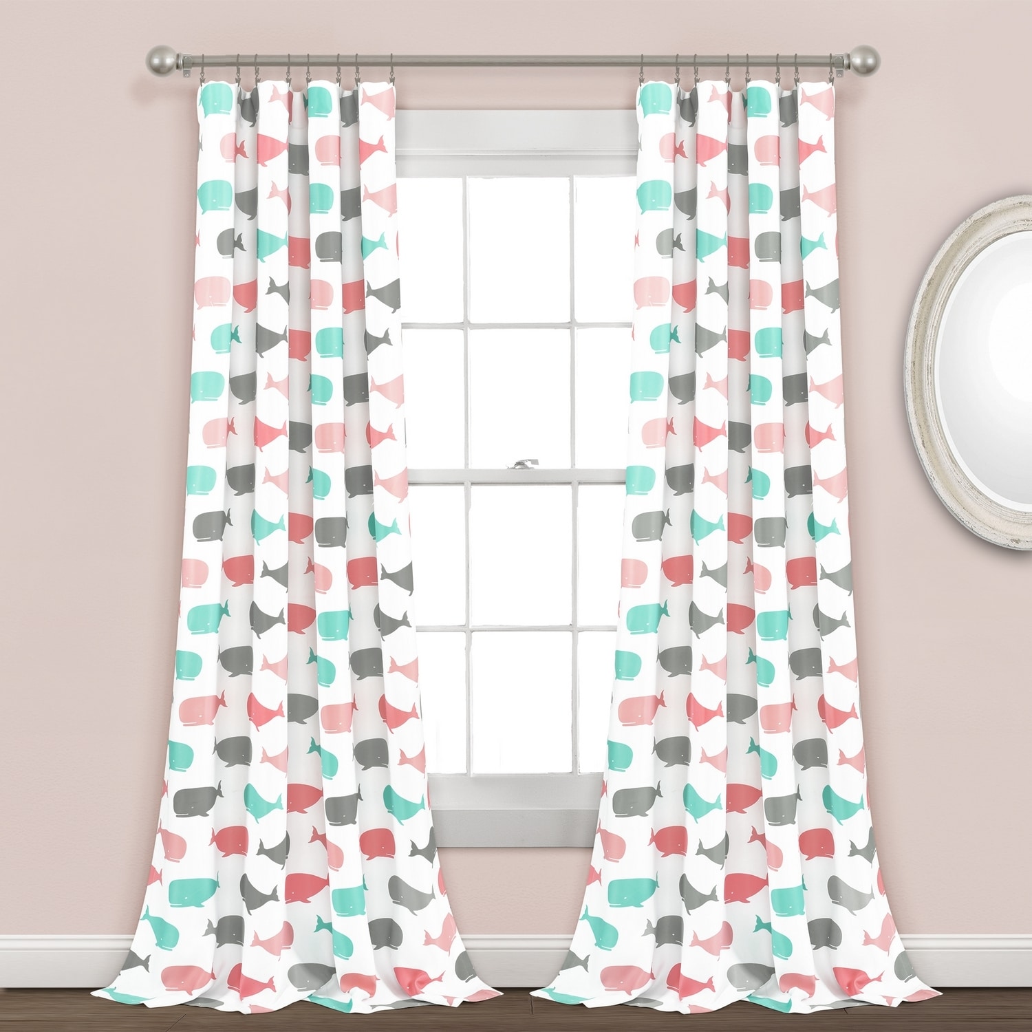Lush Decor 16T004846 84-Inches Pink Room darkening Rod pocket Curtain panel pair