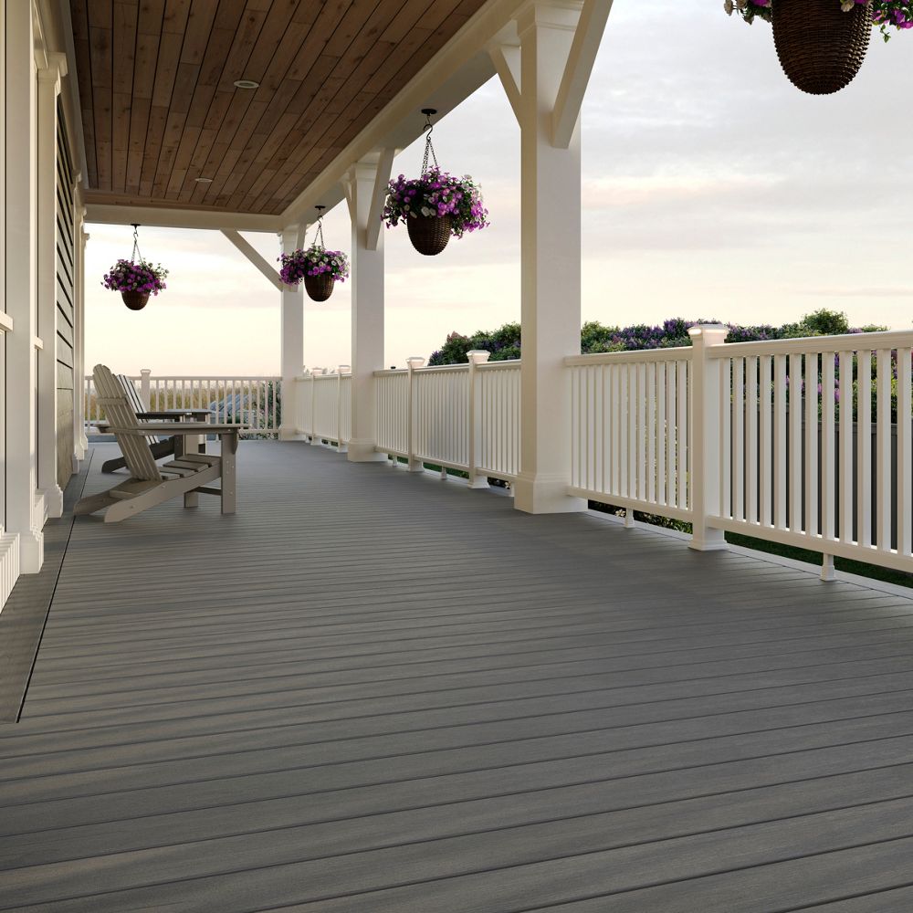 Trex Transcend Lineage 1 In X 6 In X 16 Ft Island Mist Square Composite Deck Board In The 0643