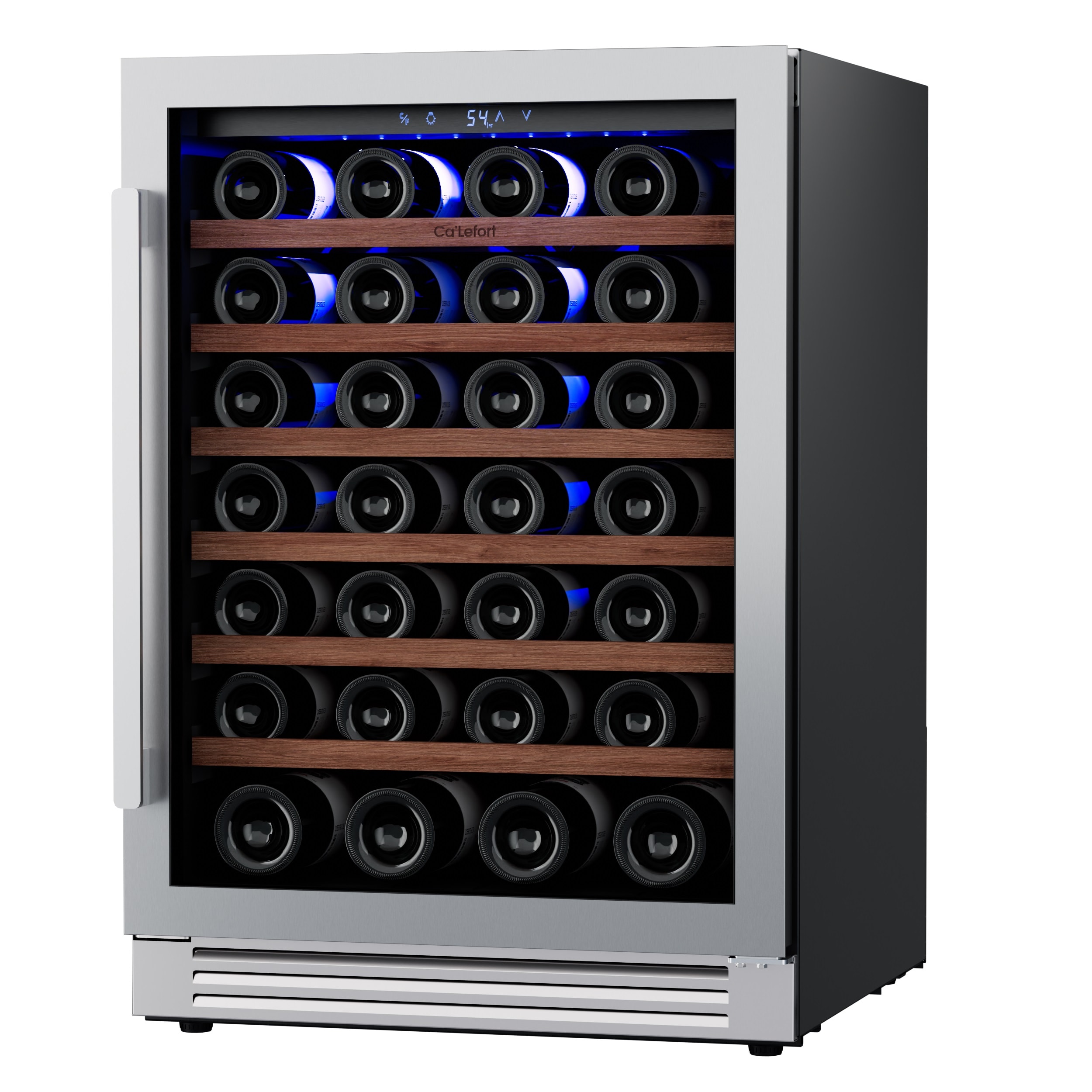 48 in. Dual Zone 54-Wine Bottles & 220-Cans Beverage & Wine Cooler  Side-by-Side Built-In Refrigerator in Stainless Steel