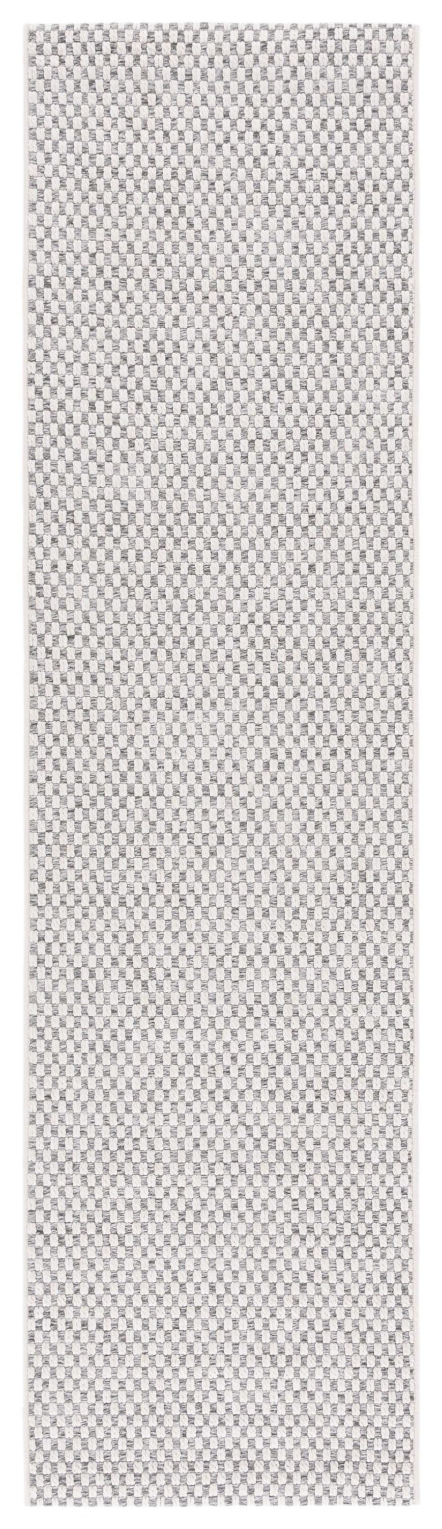 Safavieh SAW460F-28 2 x 8 (ft) Loomed Gray/Ivory Rectangular Indoor/Outdoor Solid Mid-Century Modern Runner rug