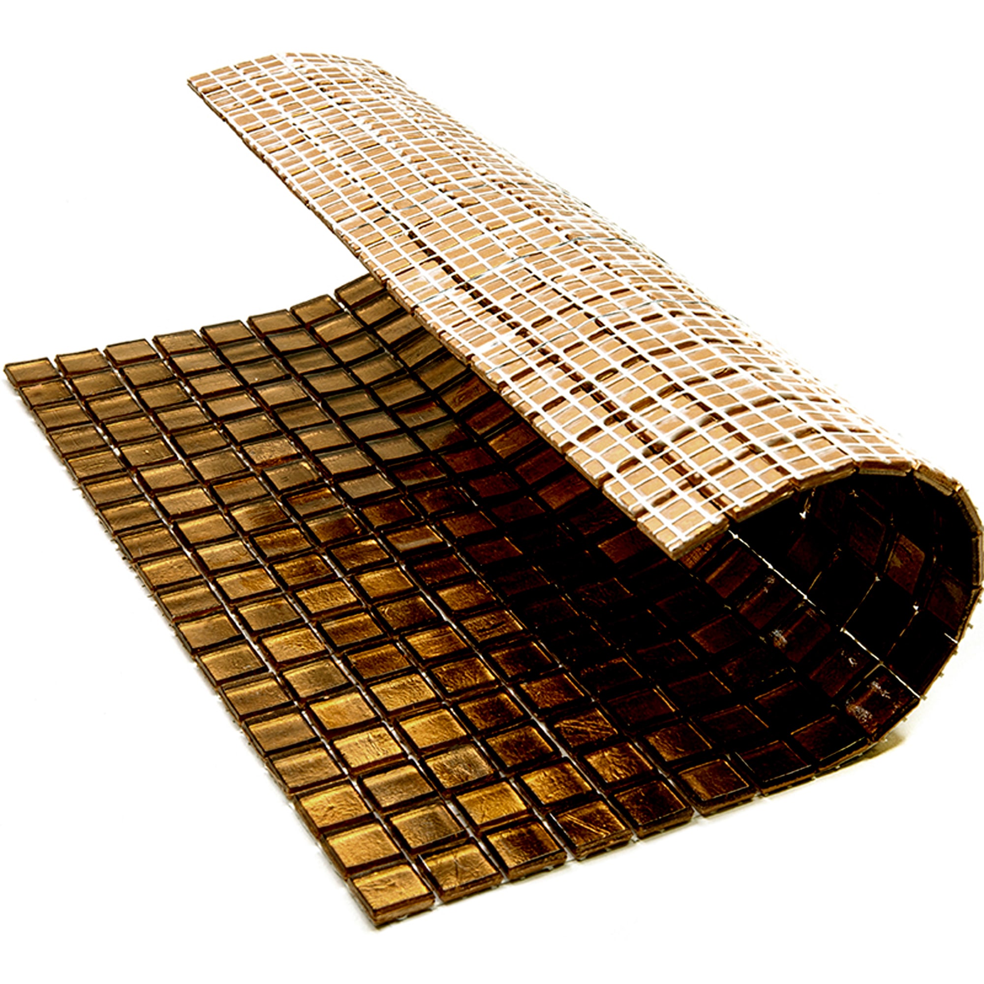 Goldenrod Brown Glossy Glass Mosaic Wall and Floor Tile
